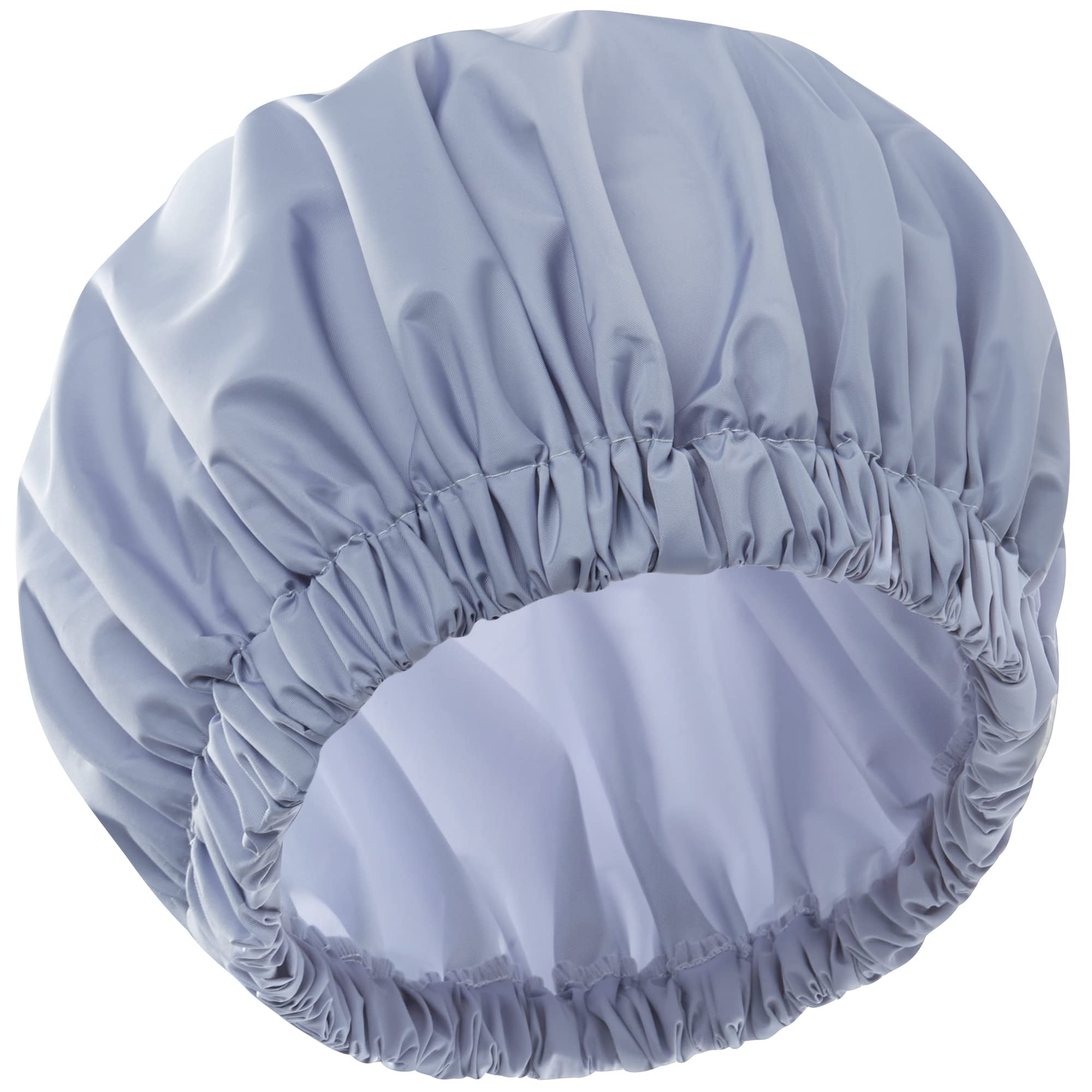 Reusable Shower Cap For Women, Large Waterproof Shower Bonnet Washable Elastic Band Bath Hair Hat For Long Hair, Braids(Gray)
