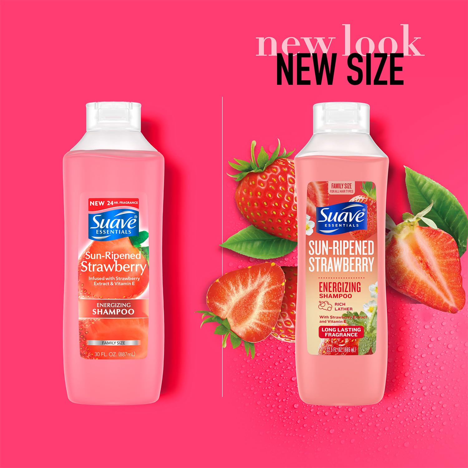 Suave Essentials (Formerly Naturals) Shampoo, Sun Ripened Strawberry 22.5oz