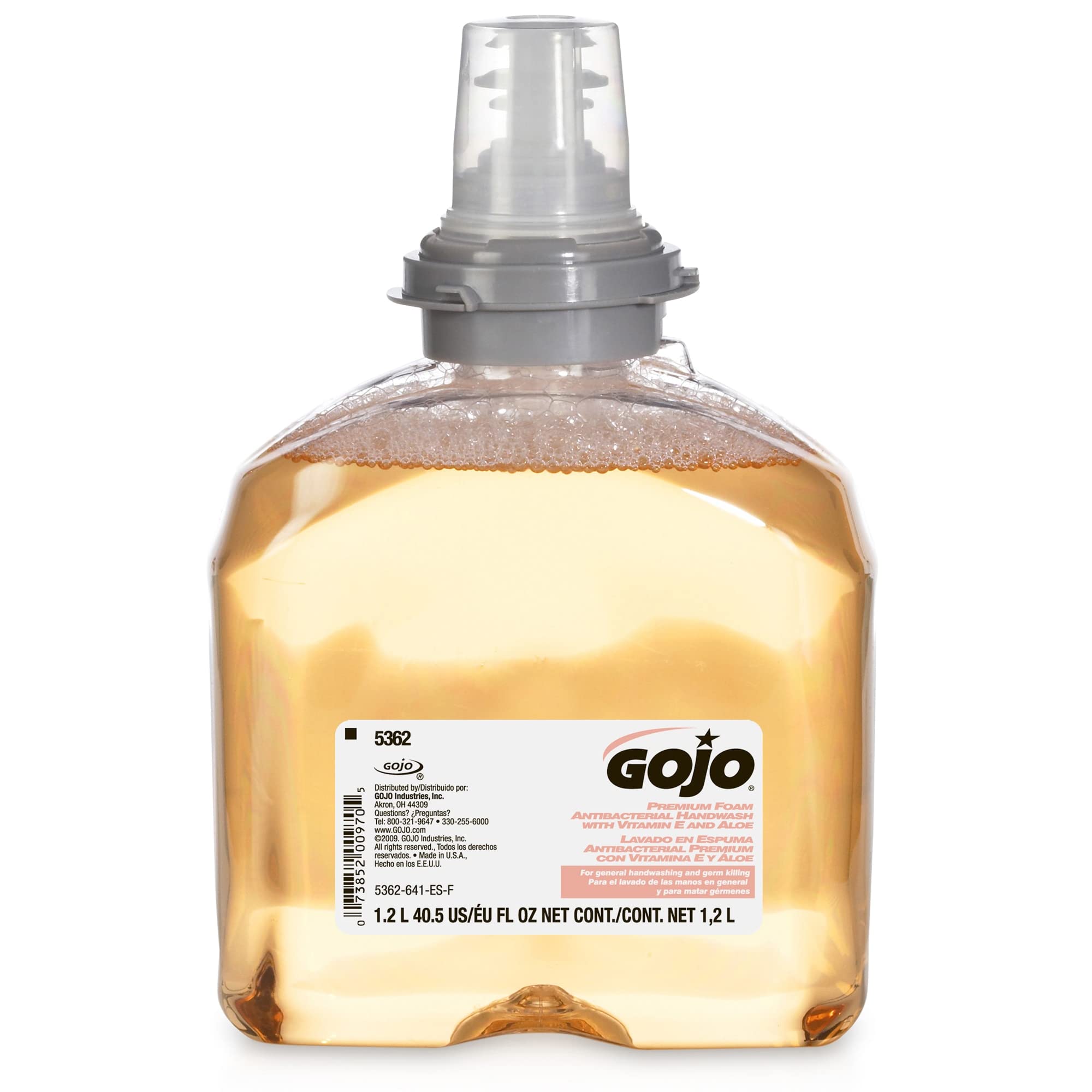 Gojo Tfx Premium Foam Antibacterial Handwash, Fresh Fruit Scent, 1200 Ml Foam Hand Soap Refills Tfx Touch-Free Dispenser (Pack O