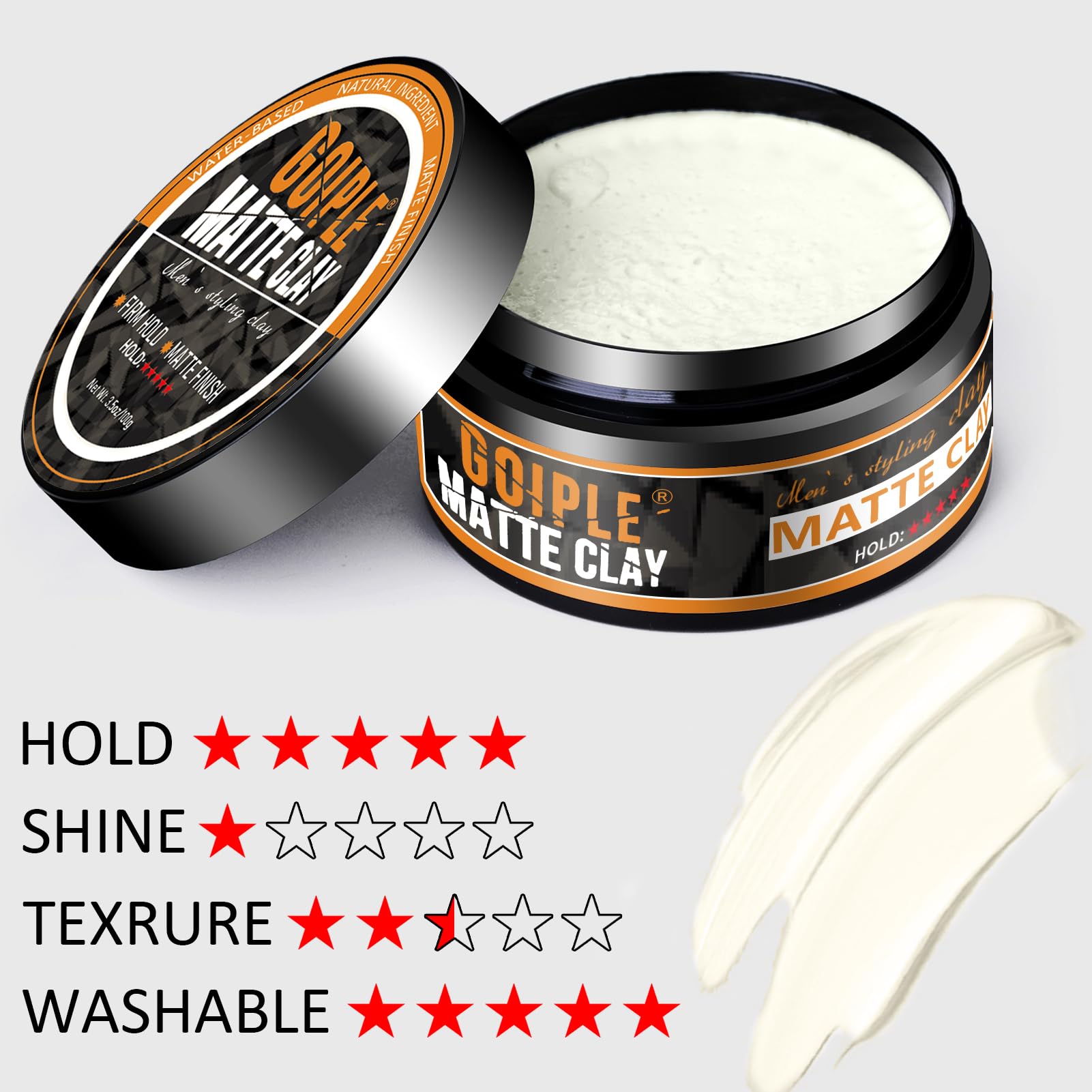 Matte Clay Firm Hold Hair Clay For Men Water Based & Hair Styling Powder For Natural Finish Volumizing & Texturizing Hair Powder