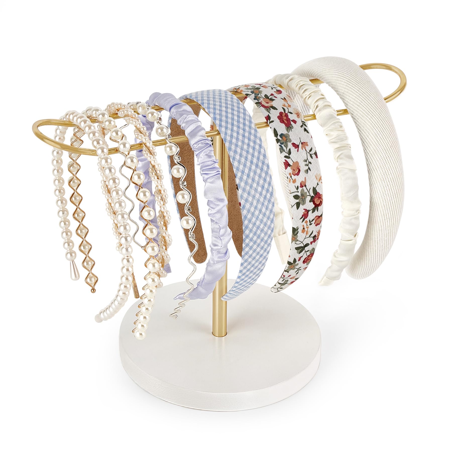 Dahey Headband Holder Metal Headband Organizer Hair Hoop Display Stand, Hair Accessories Organizer Storage Hair Ropes Bracelets 