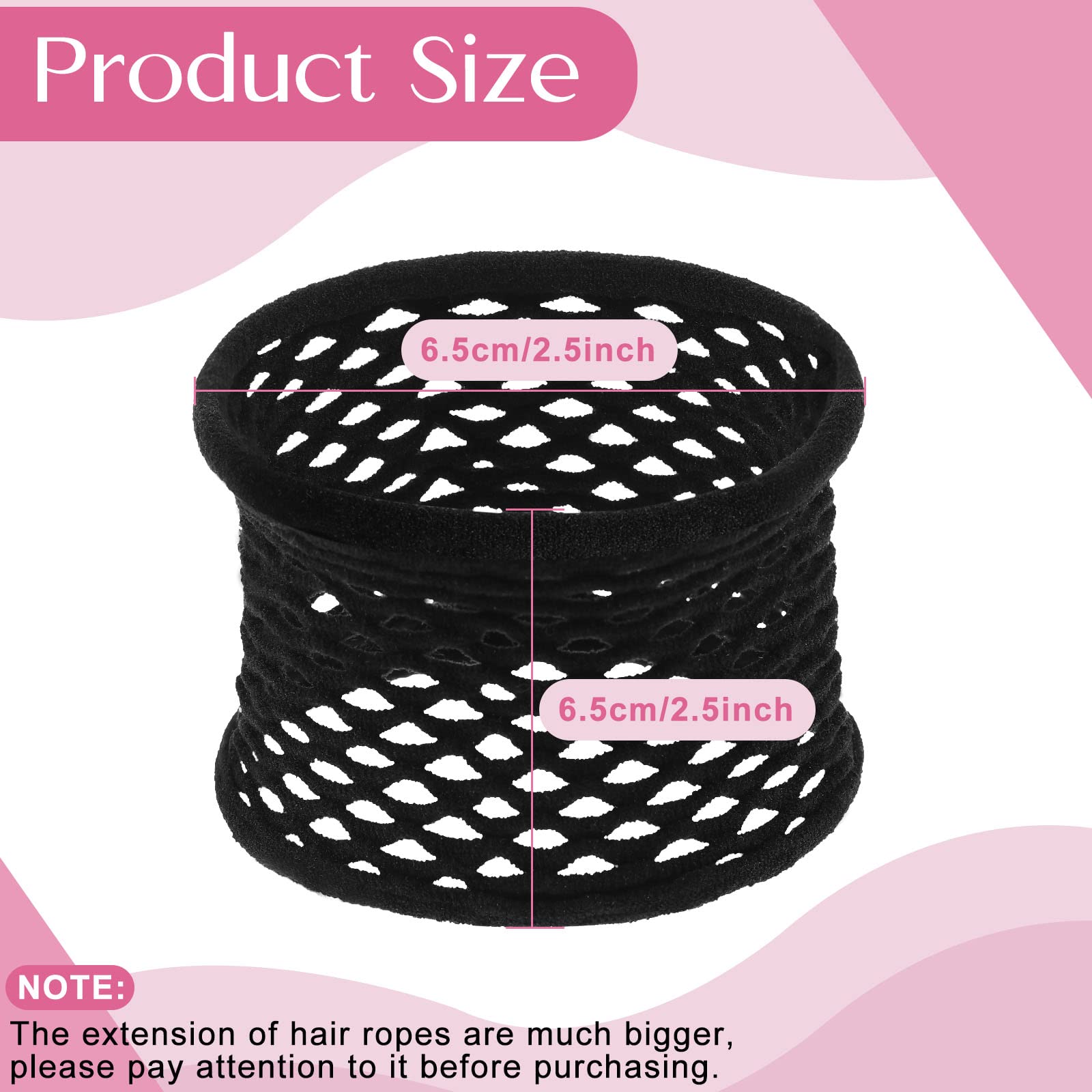Chuangdi 20 Pieces Large Cotton Hair Ties Thick Hollow Cotton Stretch Ponytail Ties Netted Sport Elastics Scrunchies for Thick H