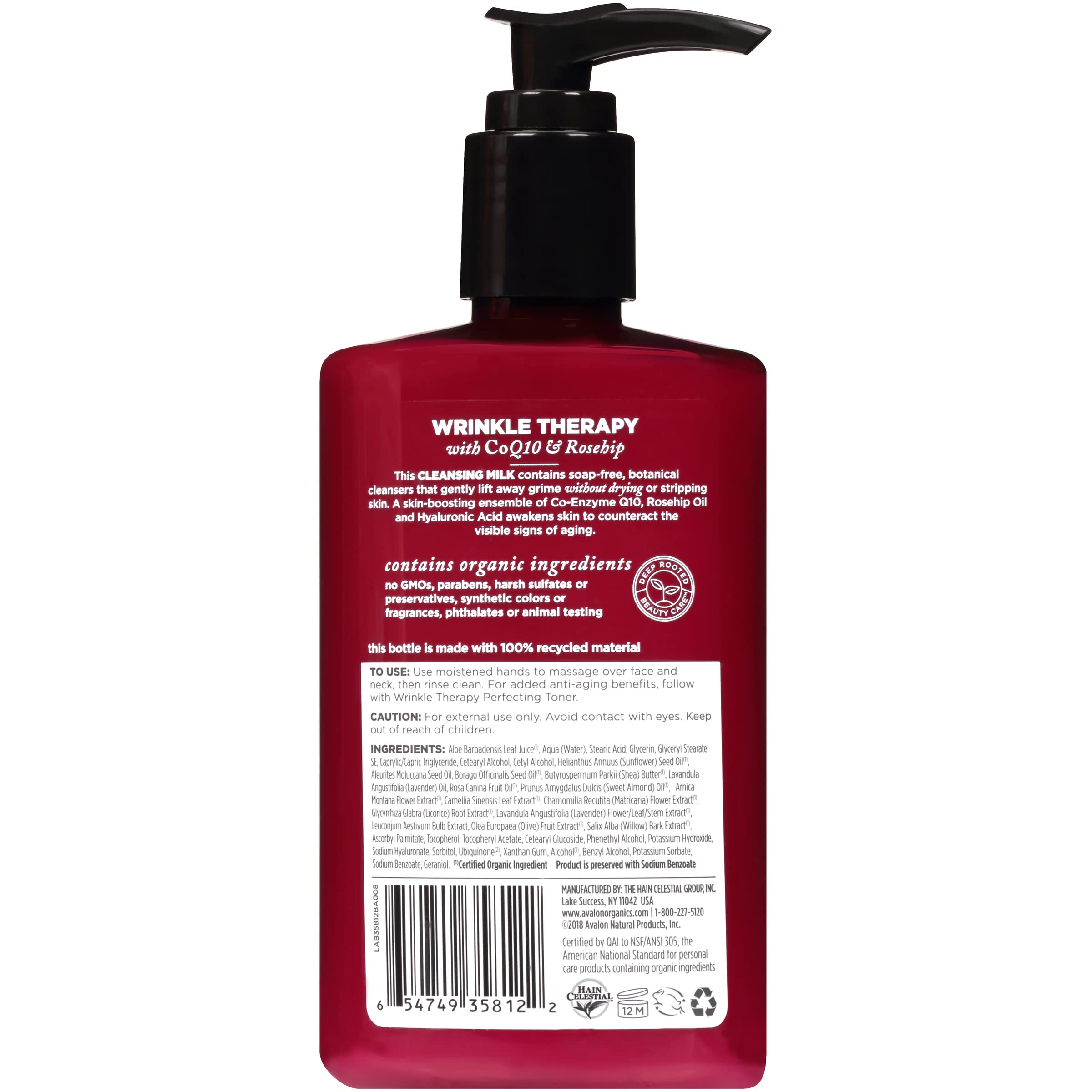 Avalon Organics Coq10 Facial Cleansing Milk - 8.5 Fl Oz (Pack Of 2)