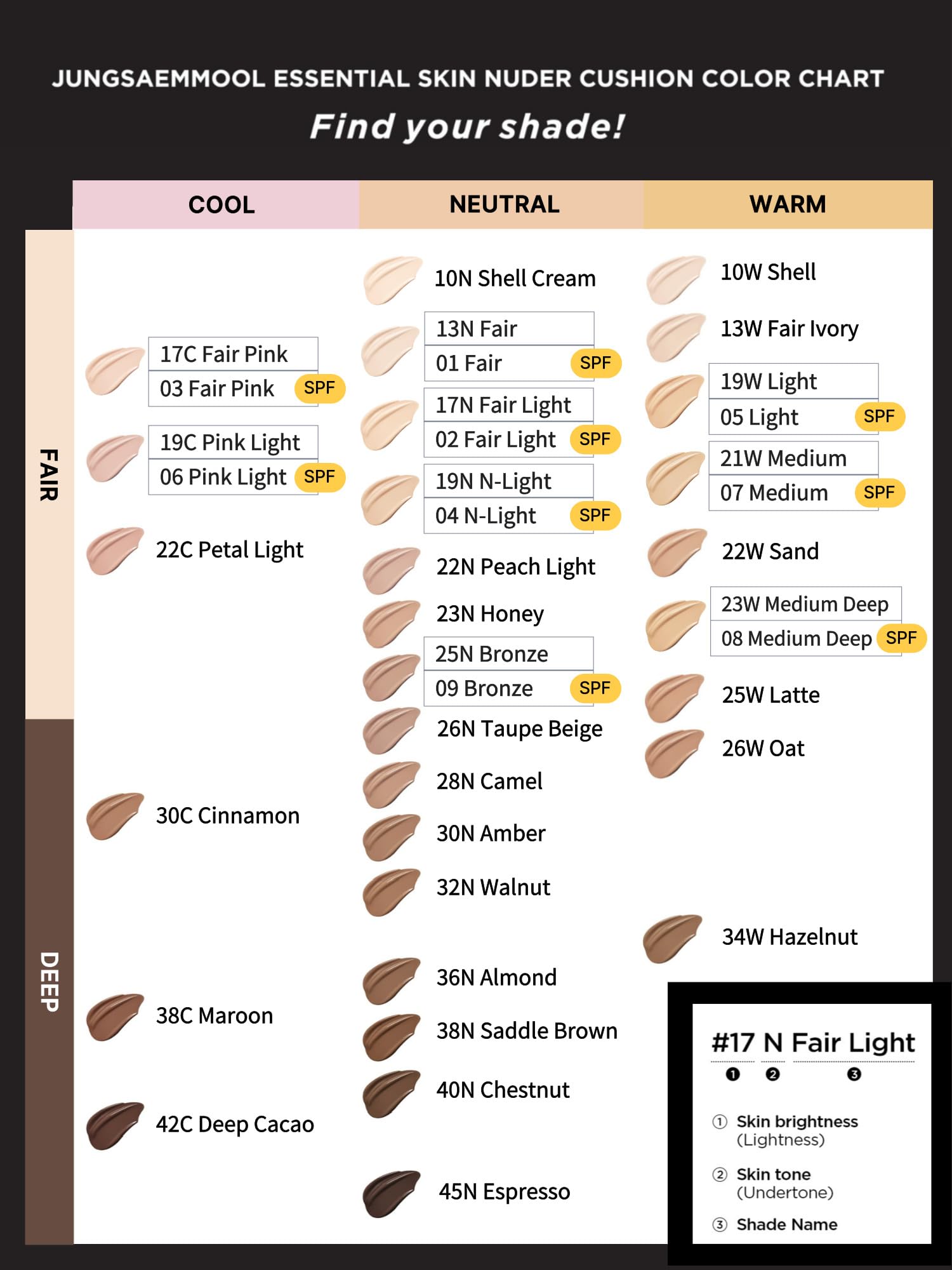 [JUNGSAEMMOOL OFFICIAL] Essential Skin Nuder Cushion (09 Bronze) | Refill Only | Natural Finish | SPF50 Broad Spectrum | Makeup