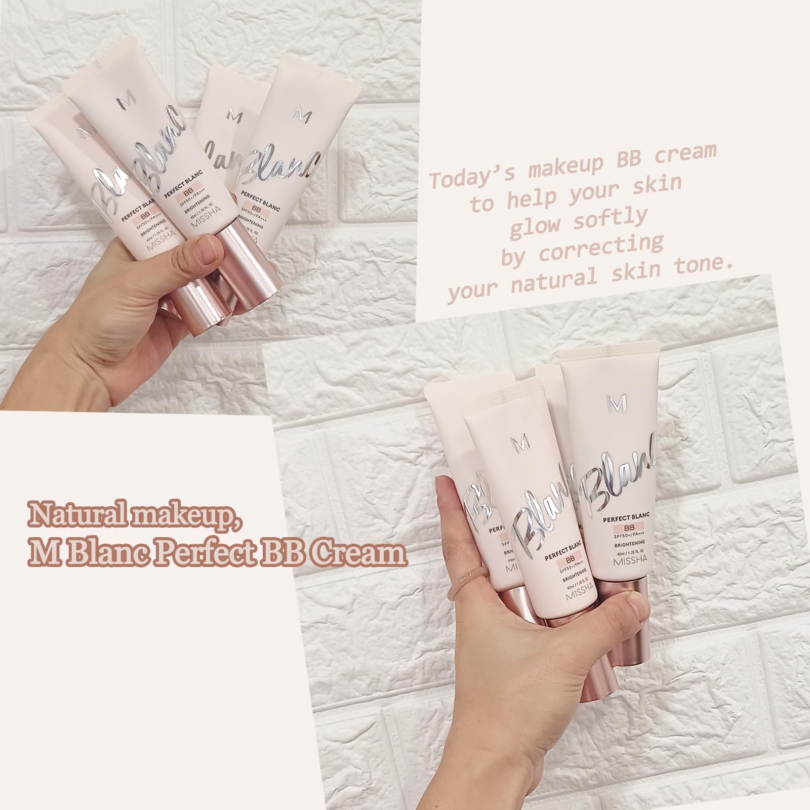 GIANANO, Lightweight & Brightening Makeup for MISSHA M Perfect Blanc BB Creams(1.35fl.oz.), No.22 Beige