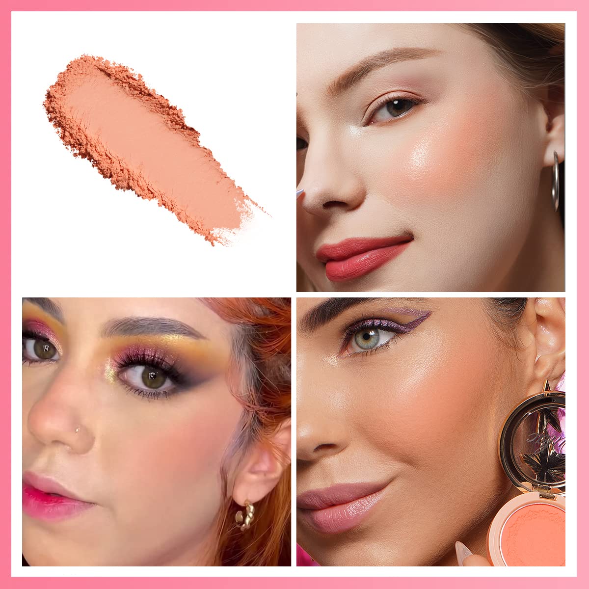 Oulac Blush Makeup Fair Skin| Highly Pigmented Powery Blush| Natural Matte Glow| Shape & Highlight Face| Cruelty-Free Blush With
