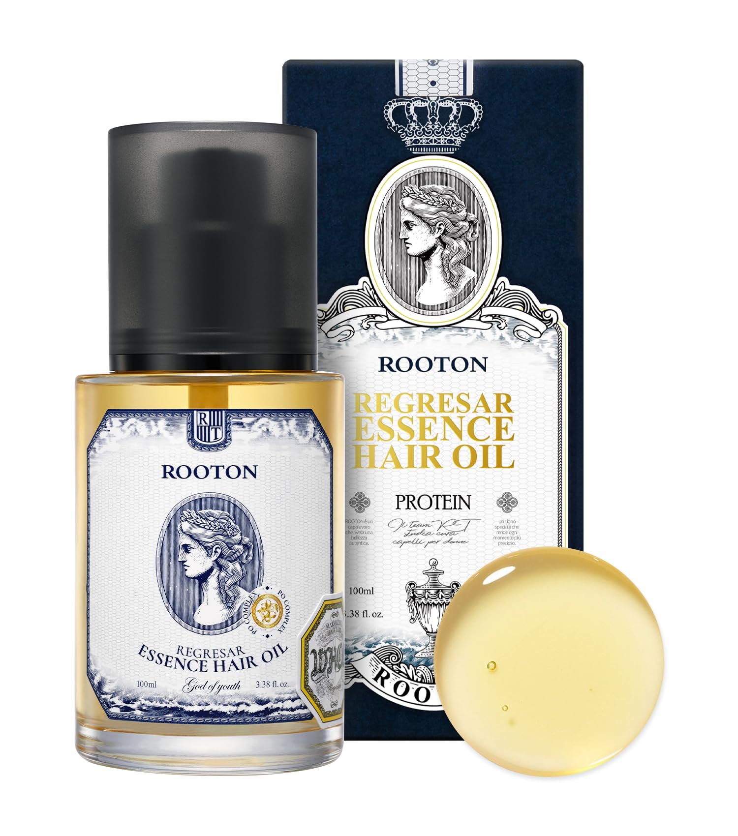 ROOTON Regresar Essence Hair Oil, Lightweight PlantBased Formula for Nourishment & Repair, Restores Hair Condition with Smooth,