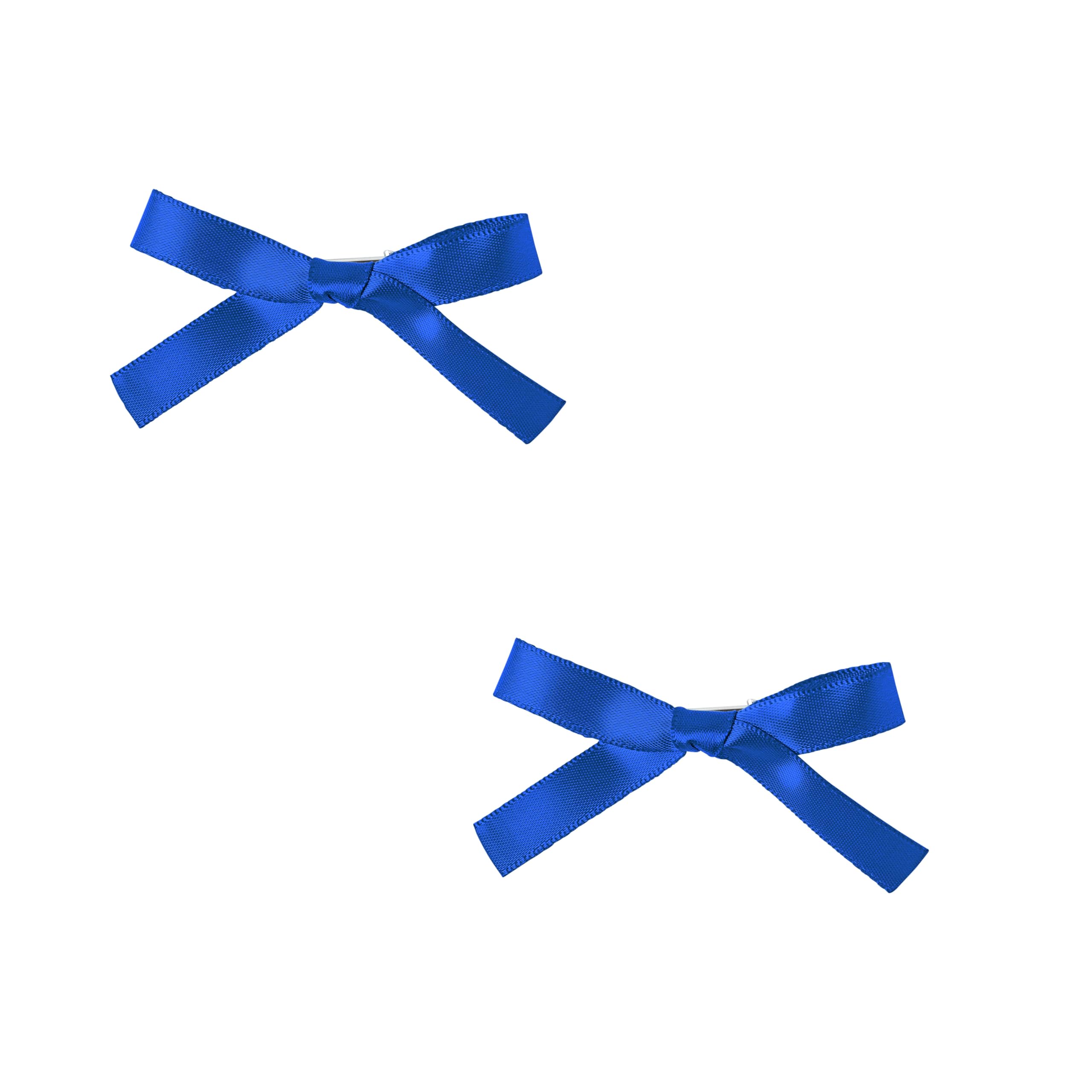 2.5 Inch Small Satin Hair Bows  Set of 2 (Royal)