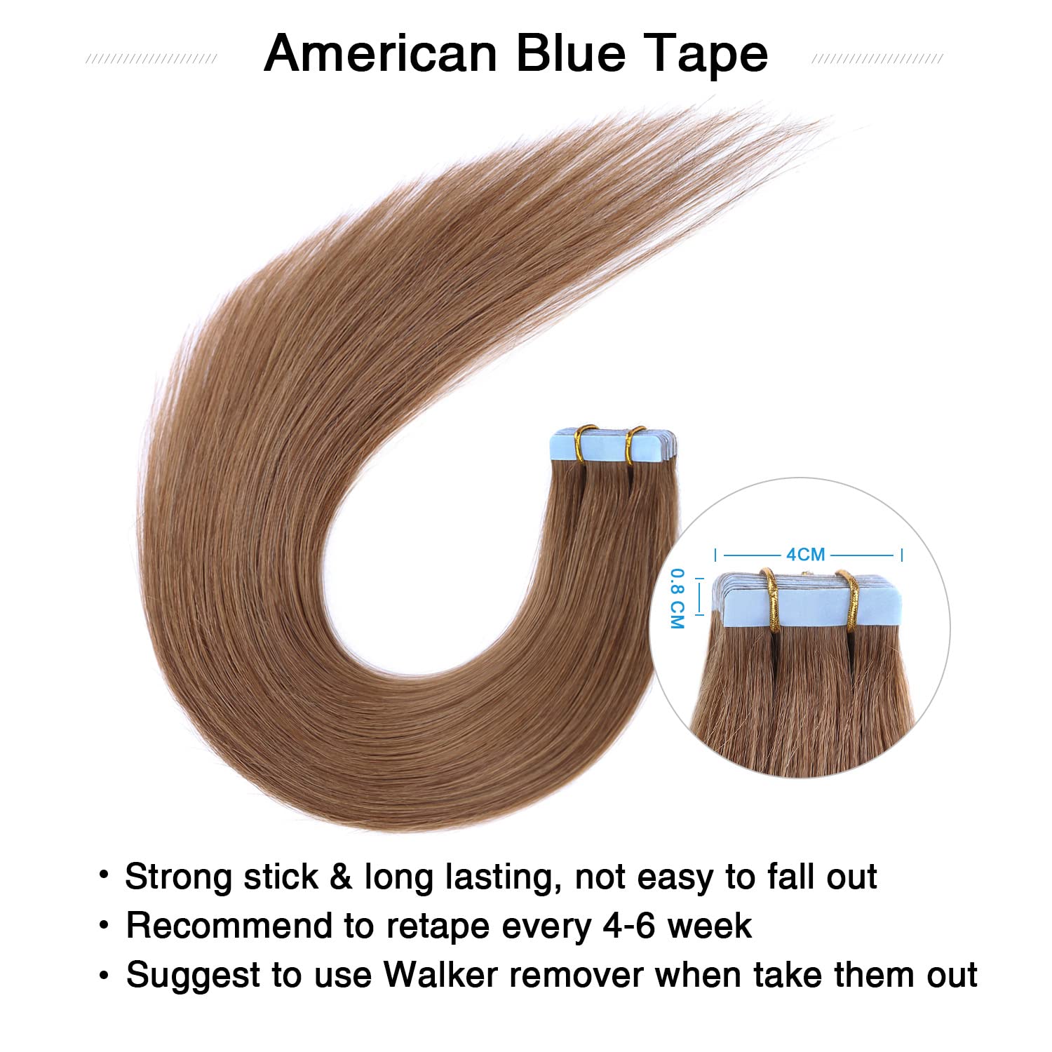 Suyya Tape In Hair Extensions Remy Human Hair Chestnut Brown 14 Inches 40G/Pack 20Pcs Straight Seamless Skin Weft Tape In Extens