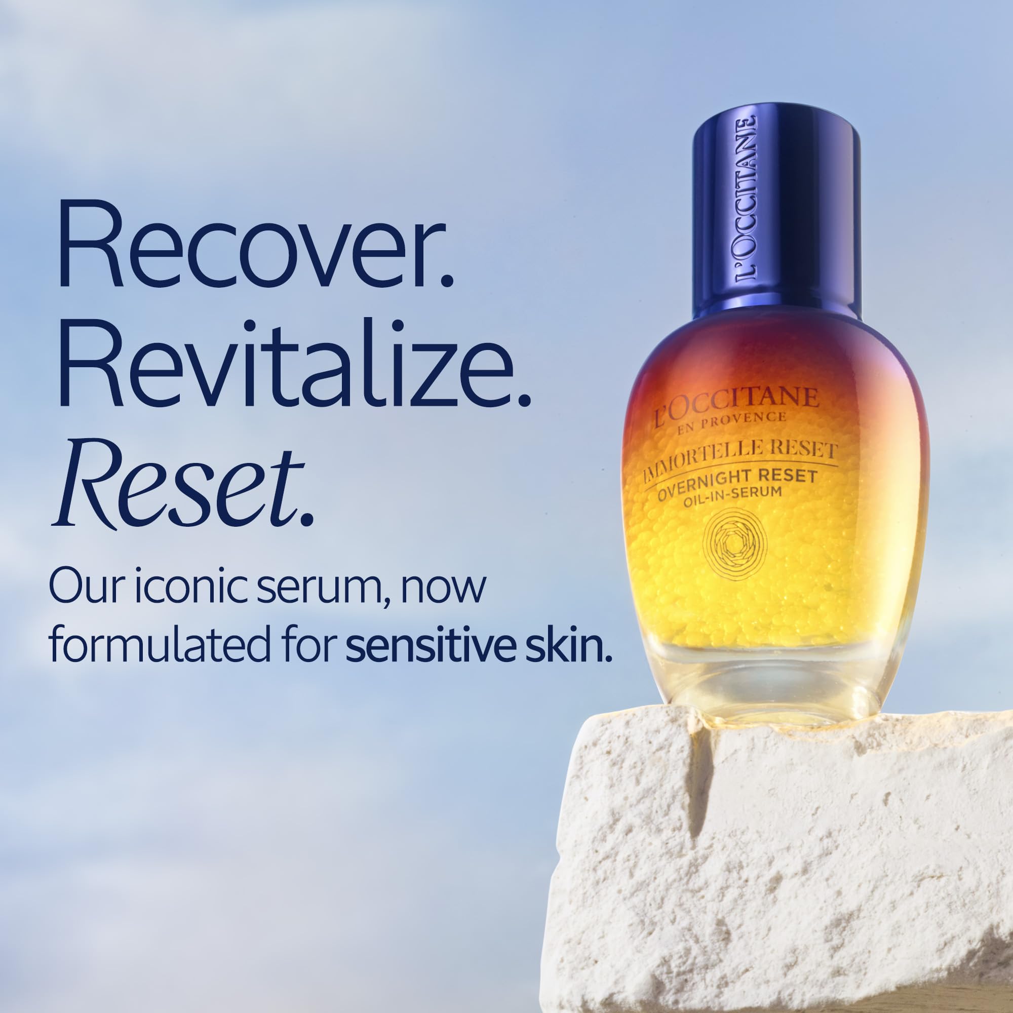 L'OCCITANE Immortelle Overnight Reset Oil-in-Serum, 1.60 fl. oz, Revitalizing Formula for Youthful Skin