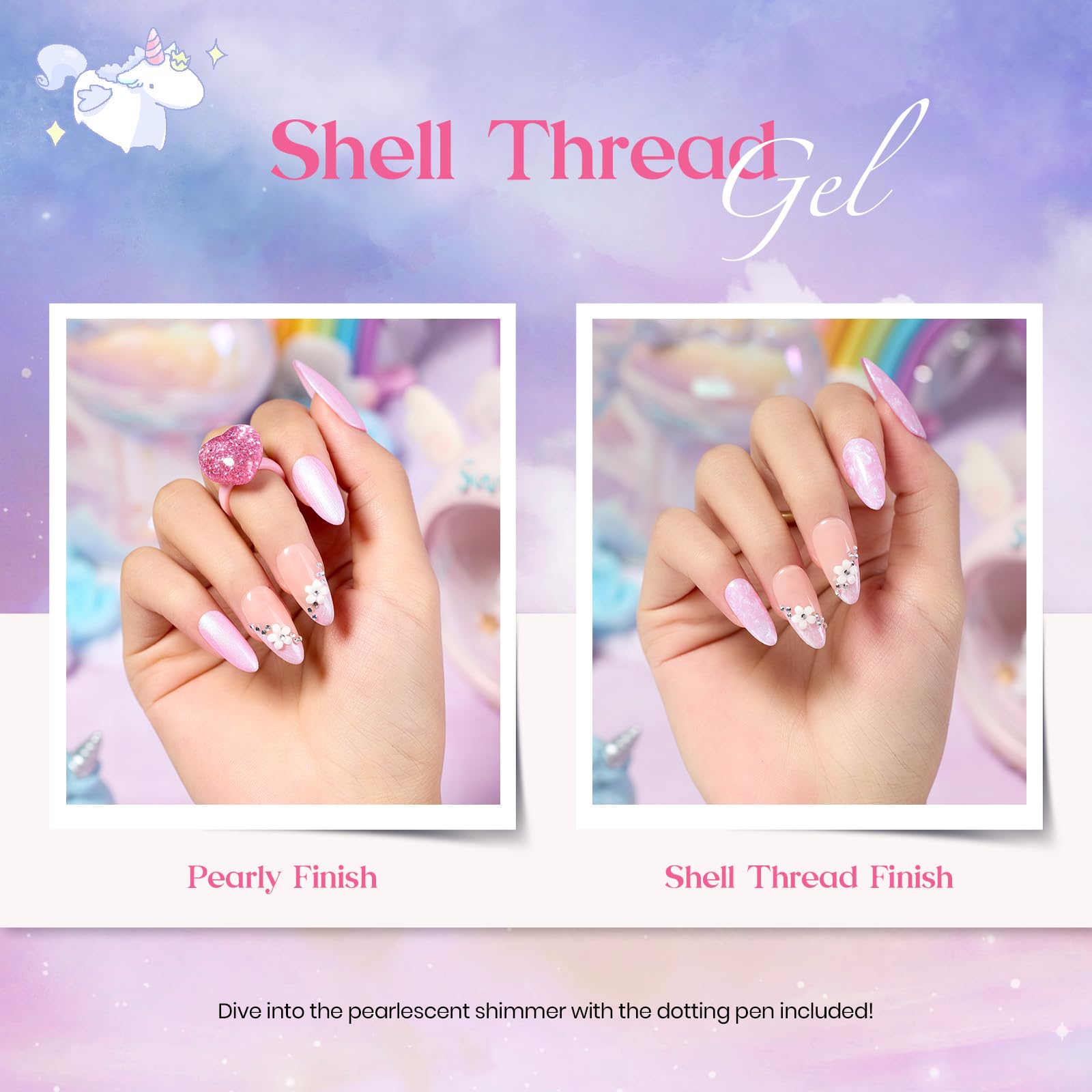 Beetles 24Pcs Gel Nail Polish Set, Pink Purple Pearl Pastel Blue Shimmer Chameleon Green Colors 2025 Spring Gel Polish Kit, 3Pcs