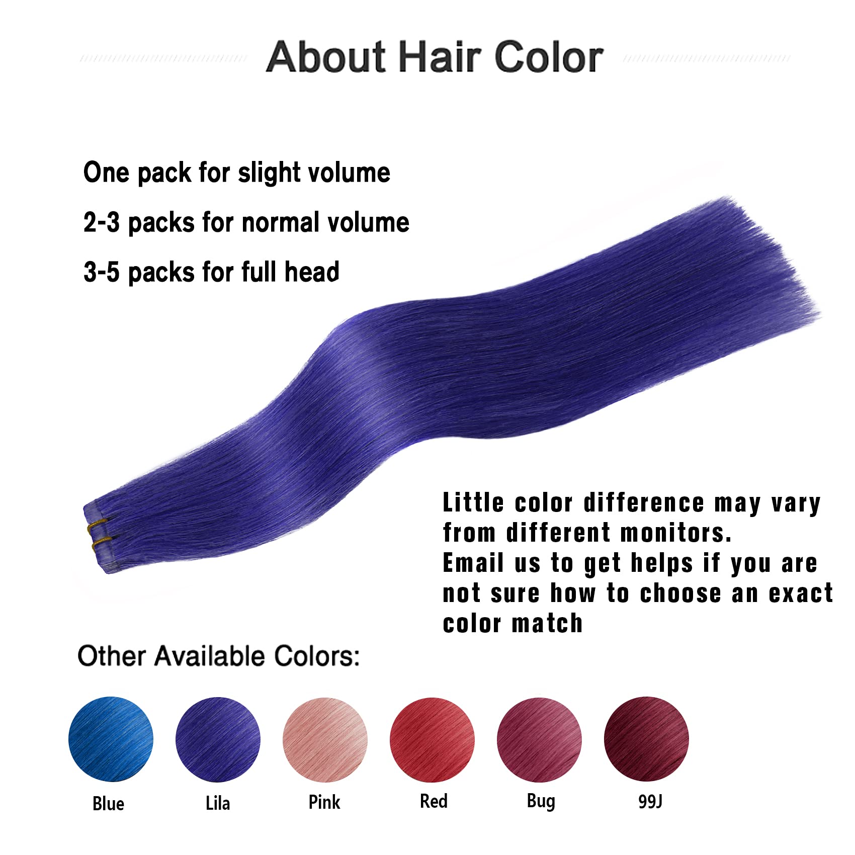 Tape In Hair Extensions Lila 100% Remy Human Hair Extensions Silky Straight For Fashion Women 20 Pcs/Package(20Inch #Lila 50G)