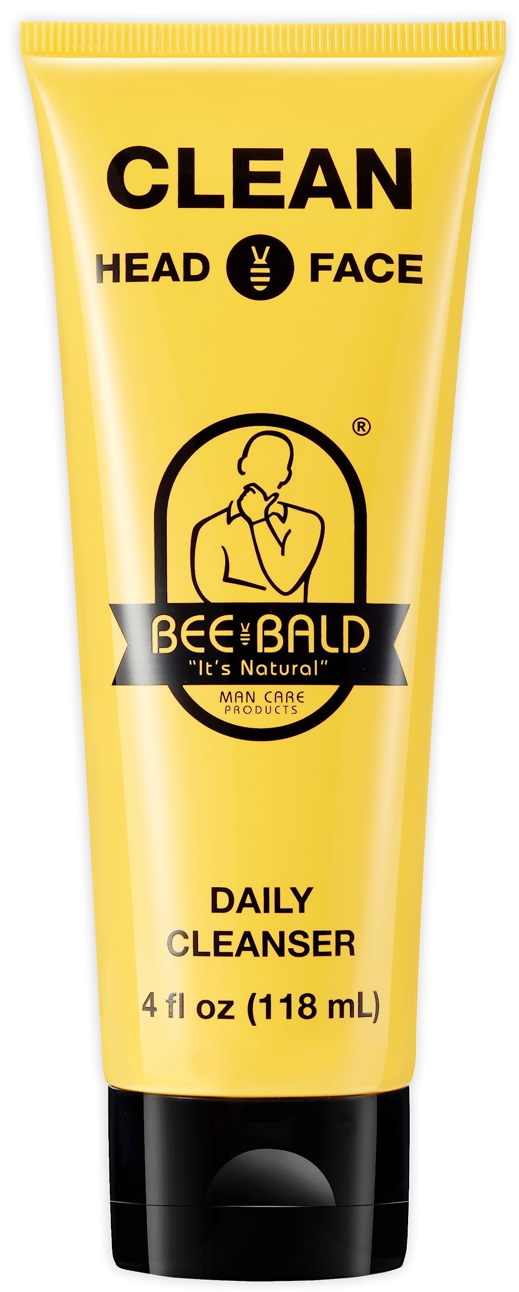 Bee Bald CLEAN - Daily Cleanser for Face and Head - Premium Facial Cleanser for Men and Women Too - Daily Face Wash Refreshes an