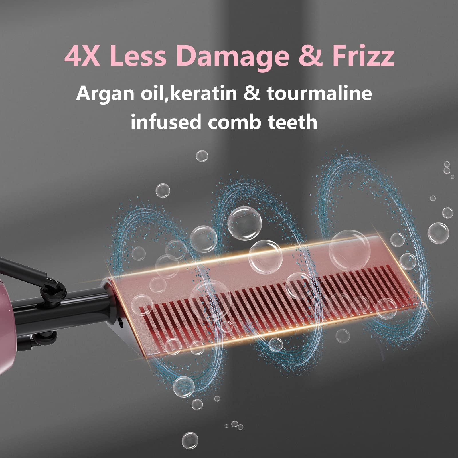 500 Degree Temperature Adjustable Ceramic Heat Comb With 60 Min Shut Off - Plug-In Electric Straightener For Wigs And Natural Bl