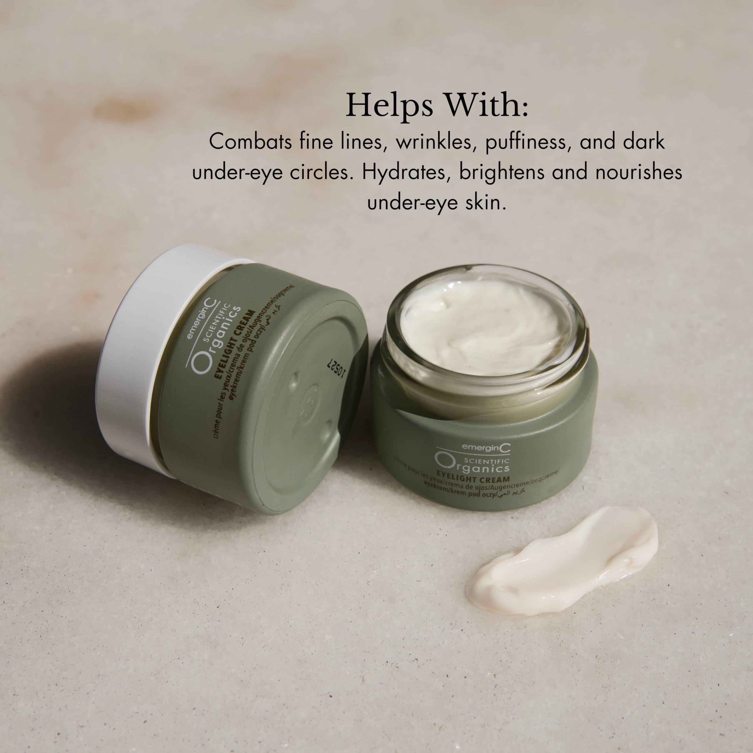 emerginC Scientific Organics Eyelight Cream - Stem Cell Eye Cream with Antioxidants - Anti-Aging Eye Cream Targets Dark Under-Ey