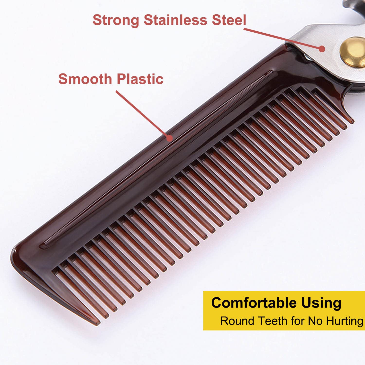 Avenoir Stainless Steel Folding Pocket Comb for Men & Women, Small Size, Silver