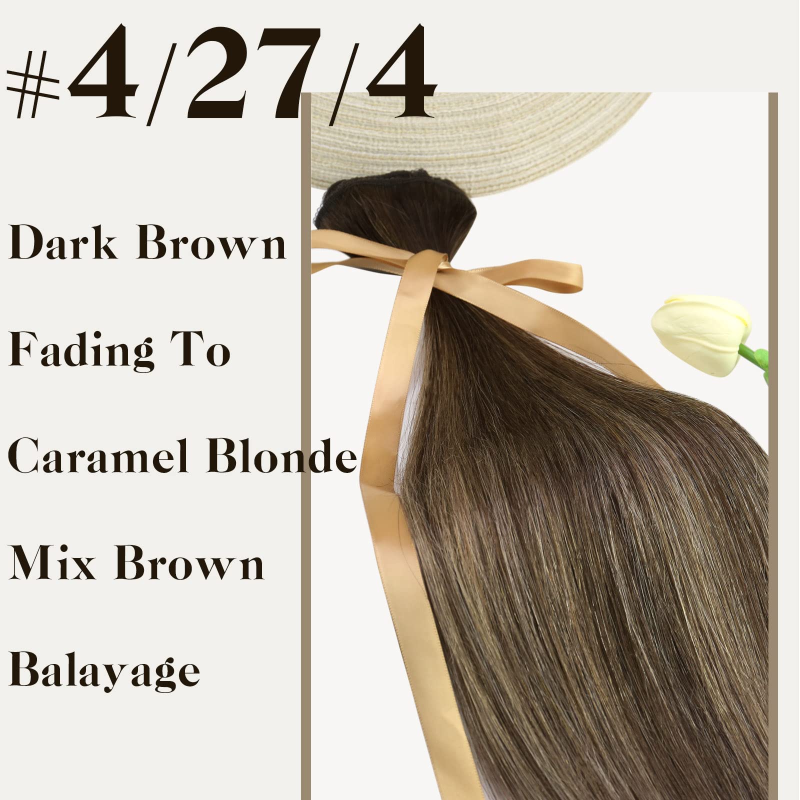 Sunny Balayage Hair Extensions Clip Ins Dark Brown Mix Caramel Blonde Lace Clip On Hair Extensions Human Hair Ombre Clip In Hair