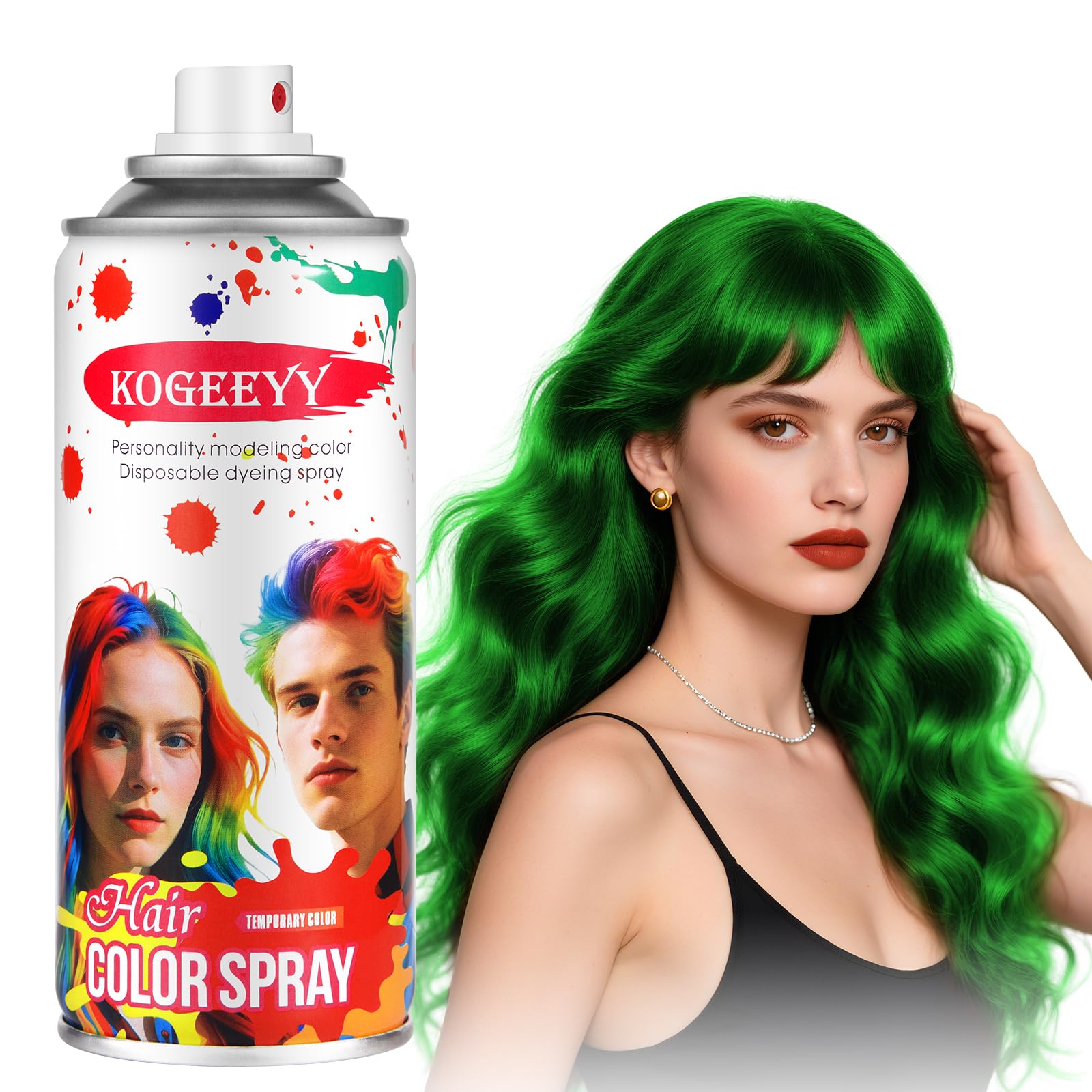 Green Hair Spray Temporary Hair Color Spray for Kids Women Men(Green,120ML)
