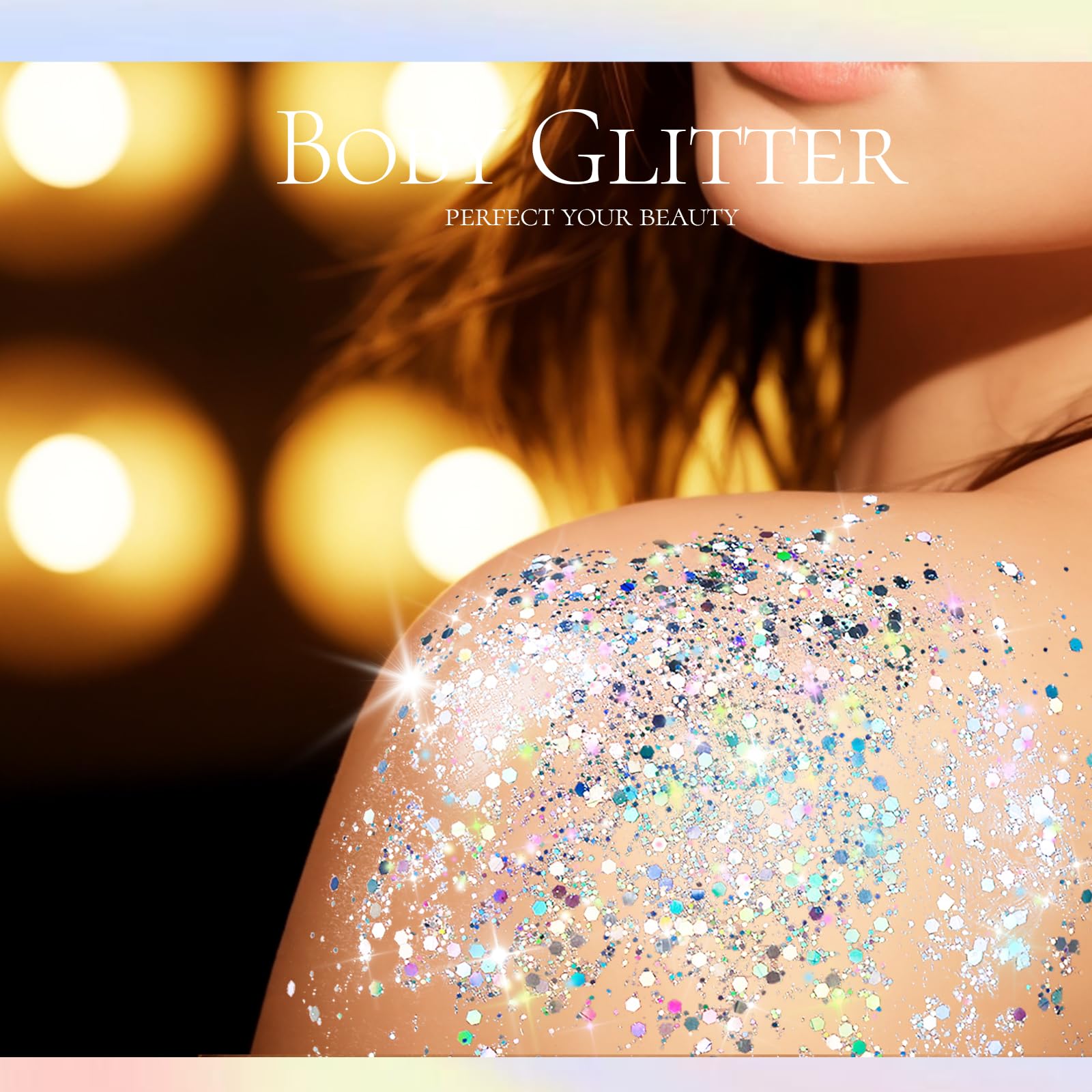 Teenitor Body Glitter, Silver Glitter, Body Glitter Gel, Hair Glitter, Face Glitter, Silver Glitter Gel for Face, Makeup, Hair,