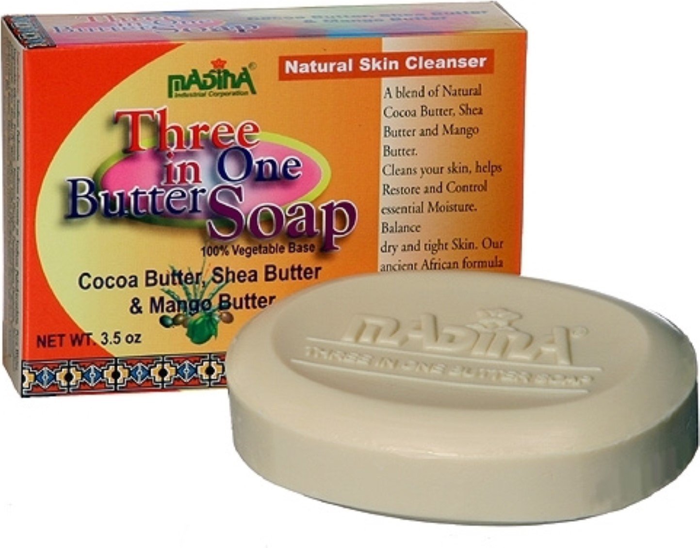 Madina Three In One Butter Soap, 3.5 Oz (Pack Of 2)