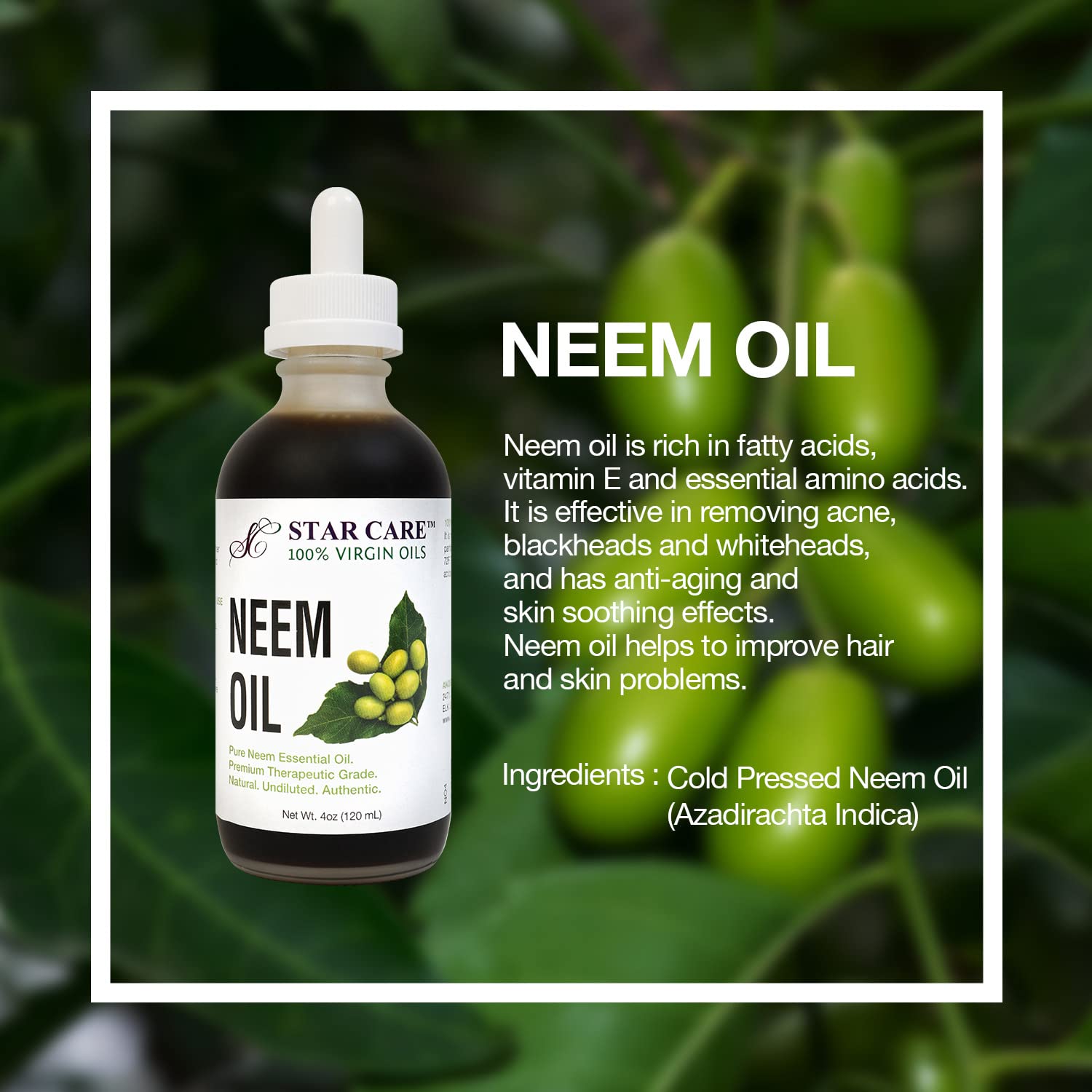 STAR CARE 100% Virgin Oil 4oz (Neem)