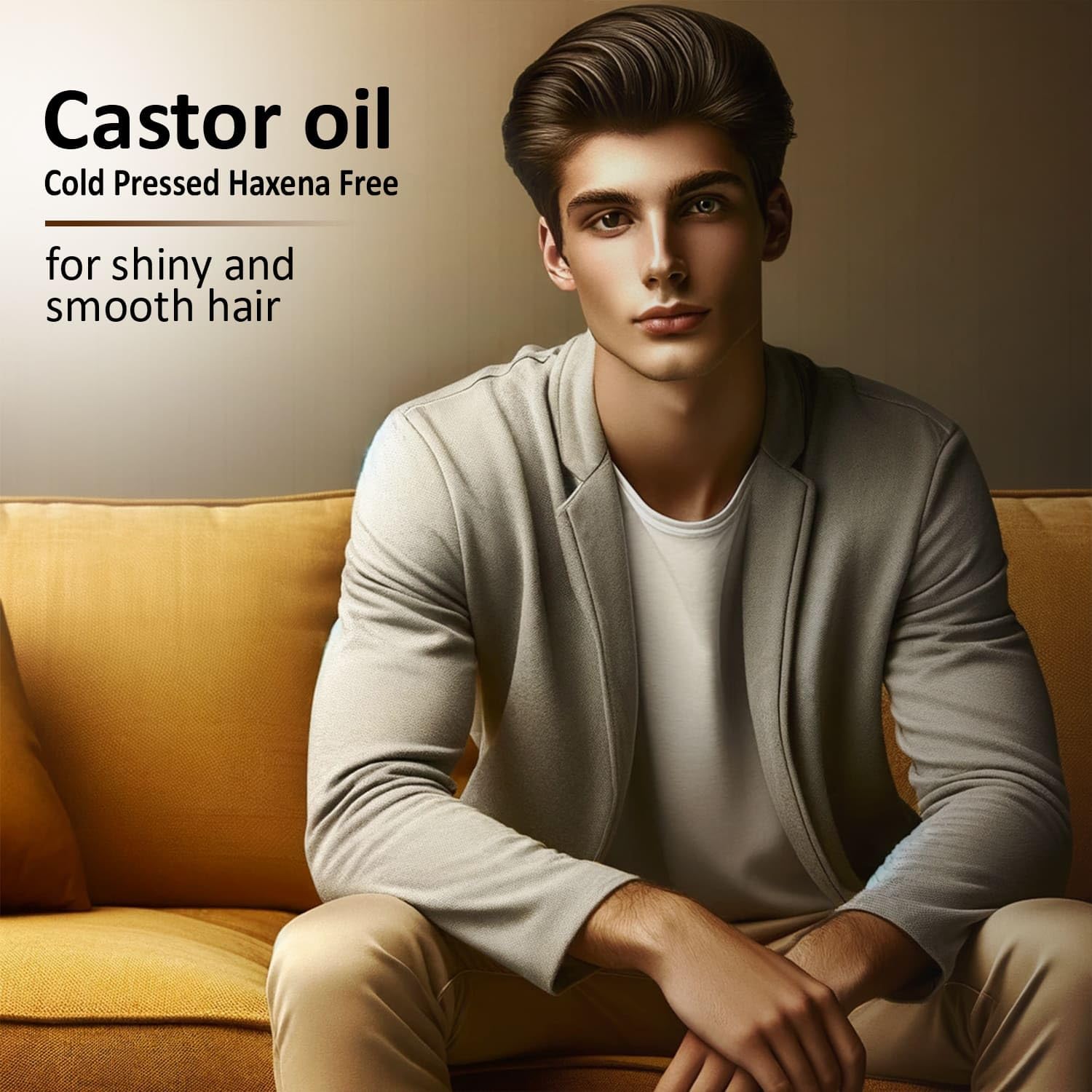 Infina Essentials Pure Cold Pressed Castor Oil - Hexane Free, Glass Bottle For Hair Growth, Face, Scalp, Skin & Eyelashes - Nour