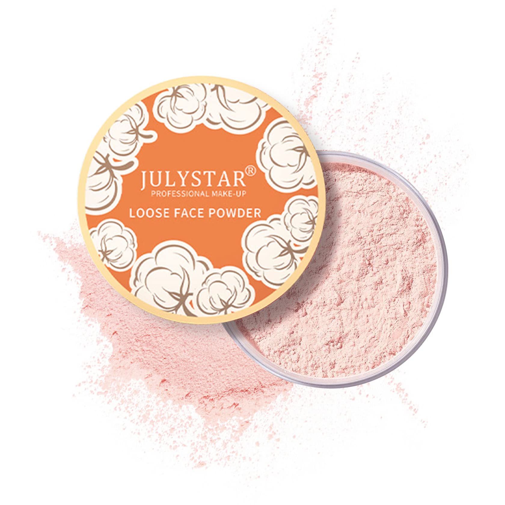 QIUFSSE Pink Setting Powder Loose Face Powder Matte Soft Smooth Oil Control Long Lasting Loose Setting Powder Makeup For Natural