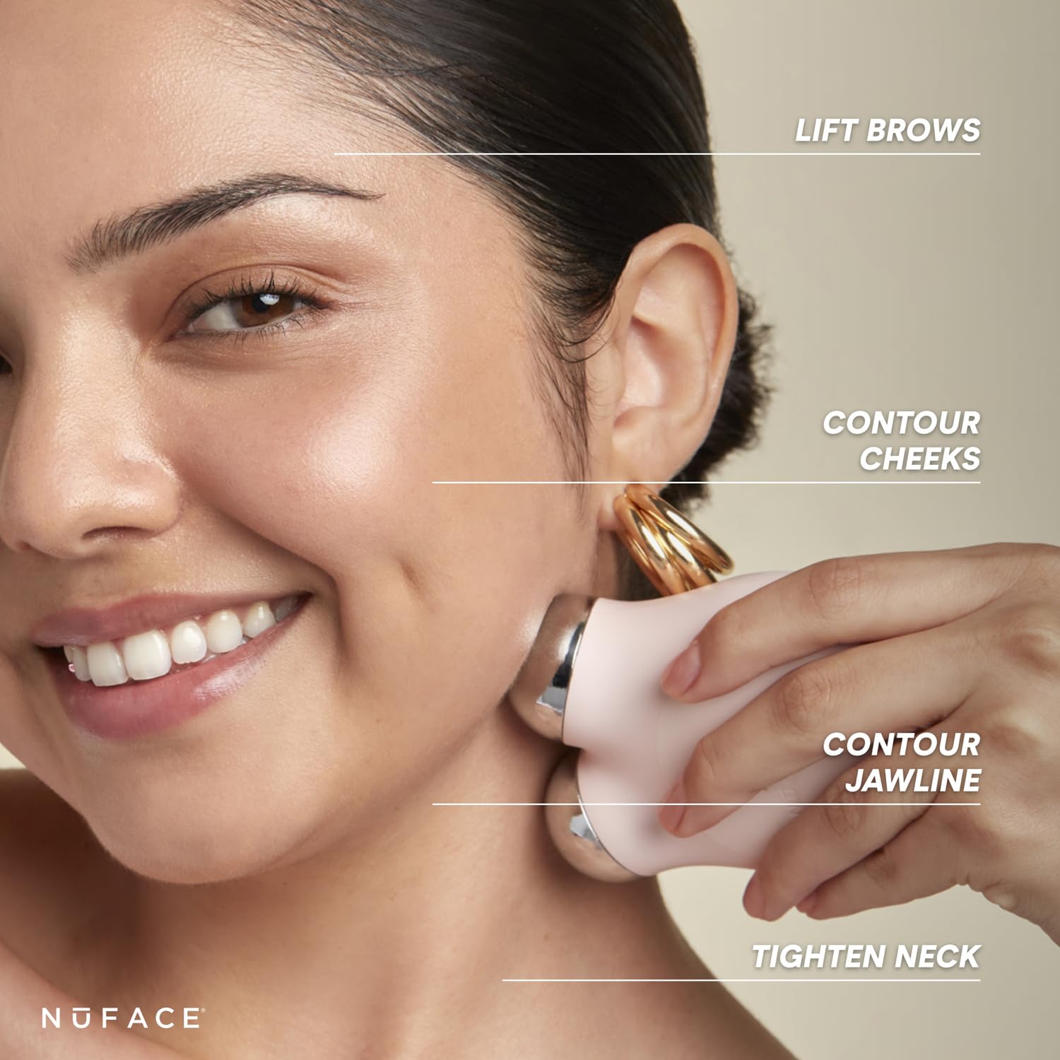 Nuface Mini+ Microcurrent Facial Device Kit - Fda Cleared Face Sculpting & Skin Tightening Device To Contour, Lift & Tone + Micr