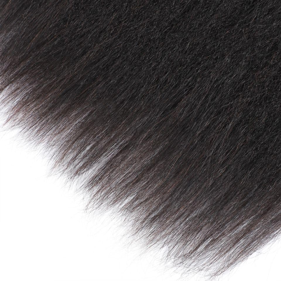 Yaki Straight Human Hair Weave Brazilian Kinky Straight Hair Bundles Sew In Real Unprocessed Virgin Weft Relaxed Hair Extensions