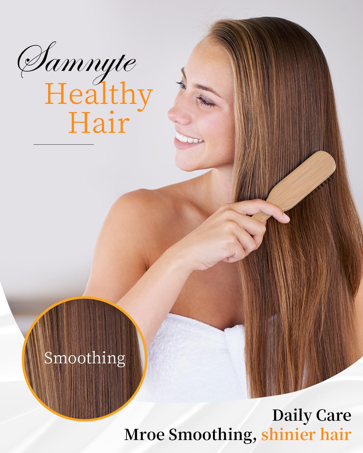 Samnyte Bristle Hair Brush Hair Wax Stick, Warm
