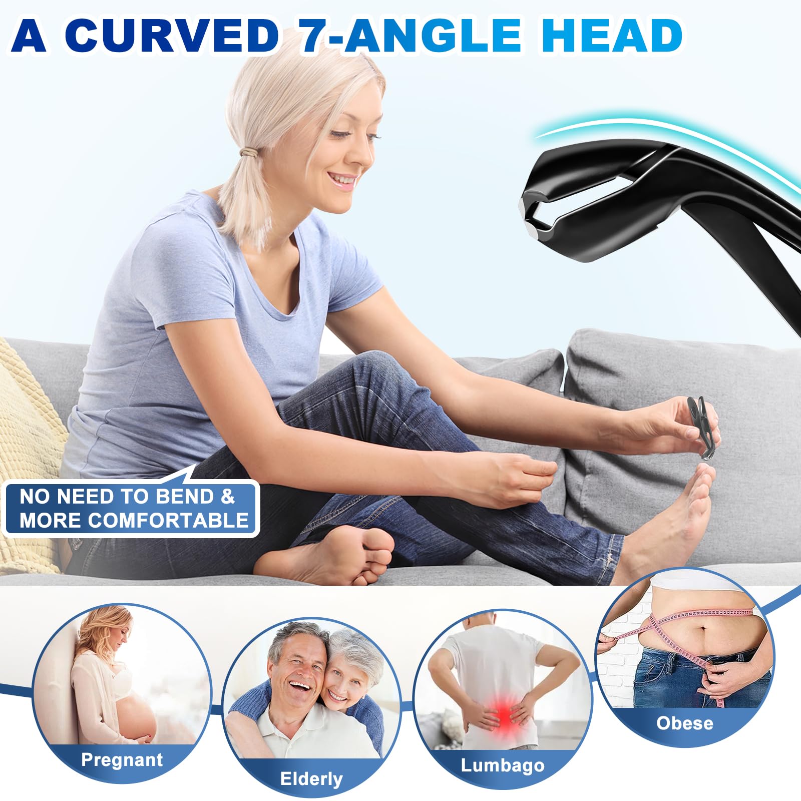 2024 Toenail Clippers For Seniors Thick Nails - Popular Angled No Splash Self Collecting Fingernail Cutter With Catcher & 16Mm U