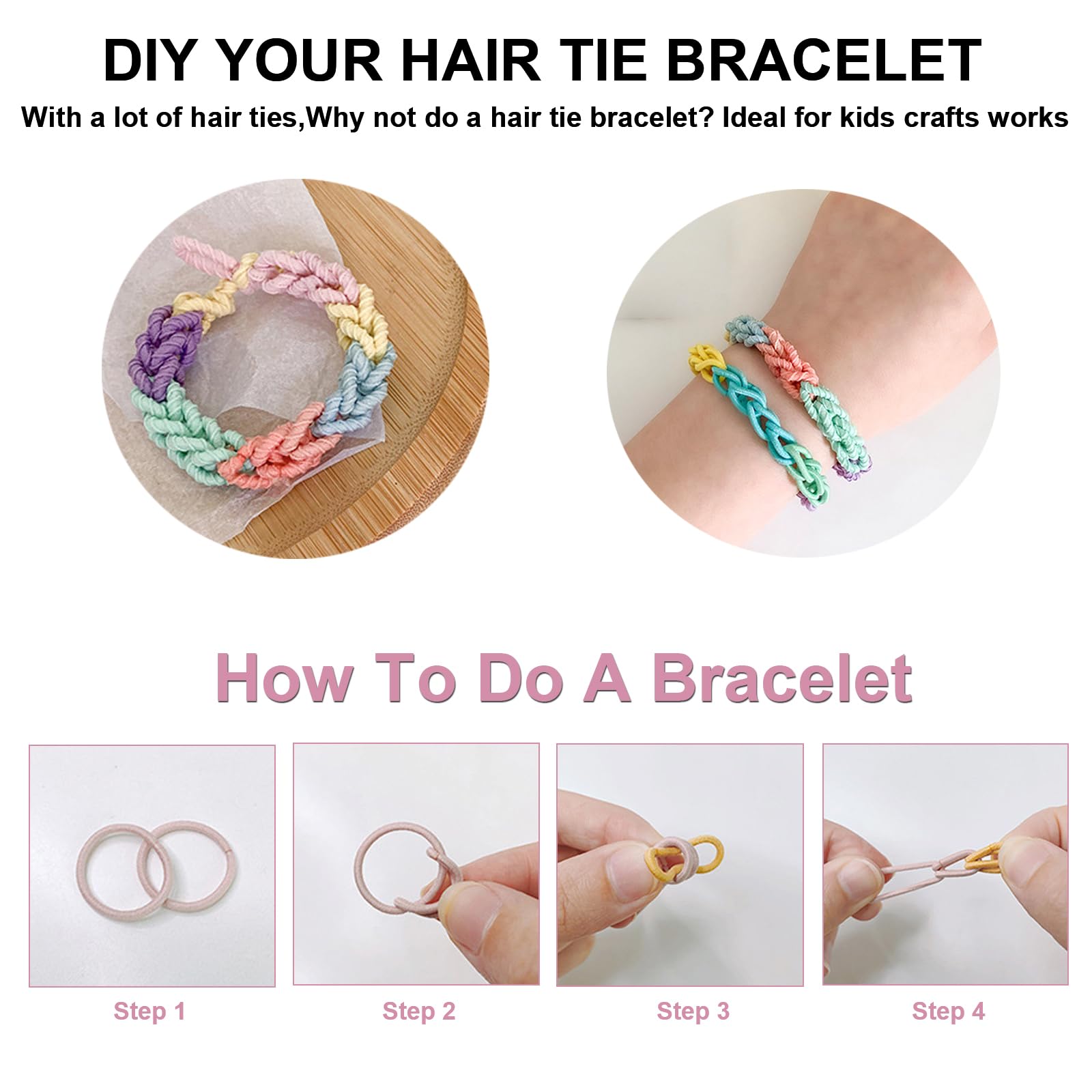 300Pcs Small Hair Ties For Baby Kids Girls Thin Hair, No Crease Toddler Soft Elastic Hair Ponytail Holders, Cute Cotton Thread S
