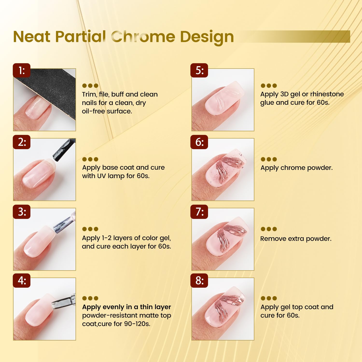 JODSONE Matte Gel Top Coat - 16.5ml Powder-Resistant No Wipe Gel Top Coat for Chrome Powder Nail Art, Smooth Matte Finish, U V C