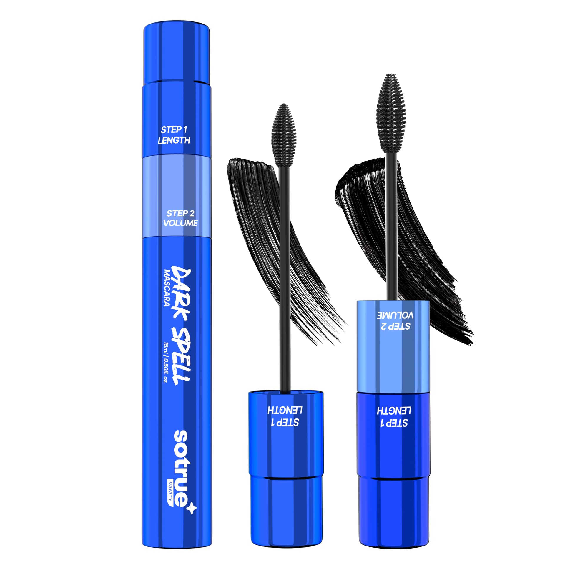 Sotrue Dark Spell 2-In-1 Prolong & Volumizing Mascara | Waterproof, Smudge-Proof & Long-Lasting | Intense Black Pigment With Pan