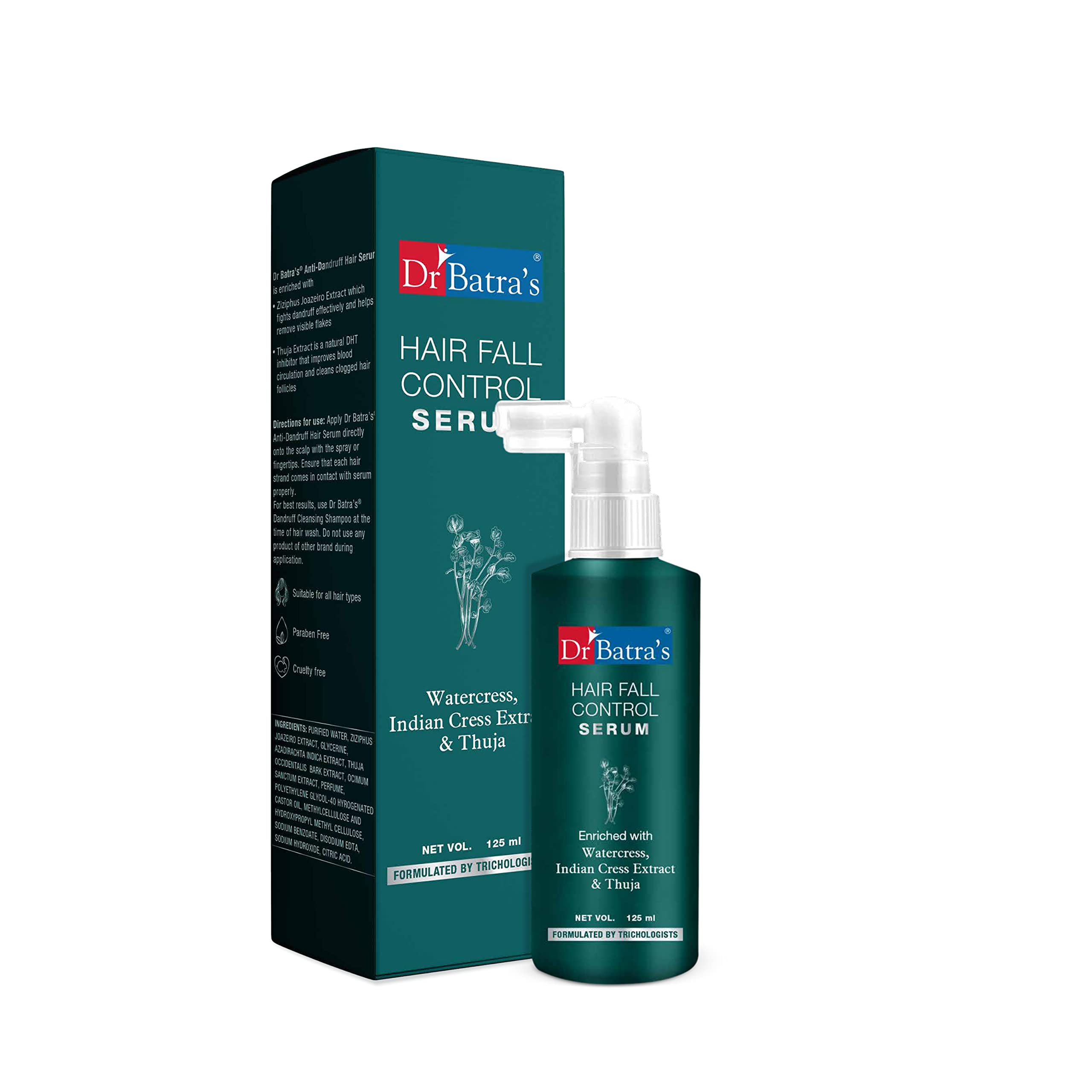 Dr BatraS Hair Fall Control Serum, Best Ingredients Of Thuja, Henna & Amla, Healthy Scalp, Silicone, Paraben & Sulphate Free, T