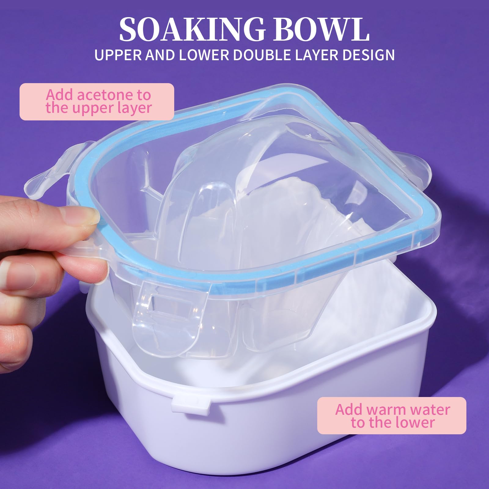 Teenitor Nail Soaking Bowl, Soak Off Bowl Nail Soaking Bowl Acetone Proof Soak Off Gel Polish Remover Bowl, Manicure Bowl For Ha
