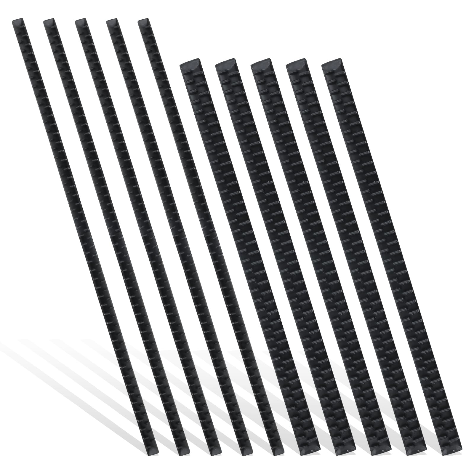 Lawie 10 Pack Black Headband Rubber Teeth Comb Silicone Grips Anti Slip Strips Bands Headbands Hairbands Crown Tiara Hair Hoop N