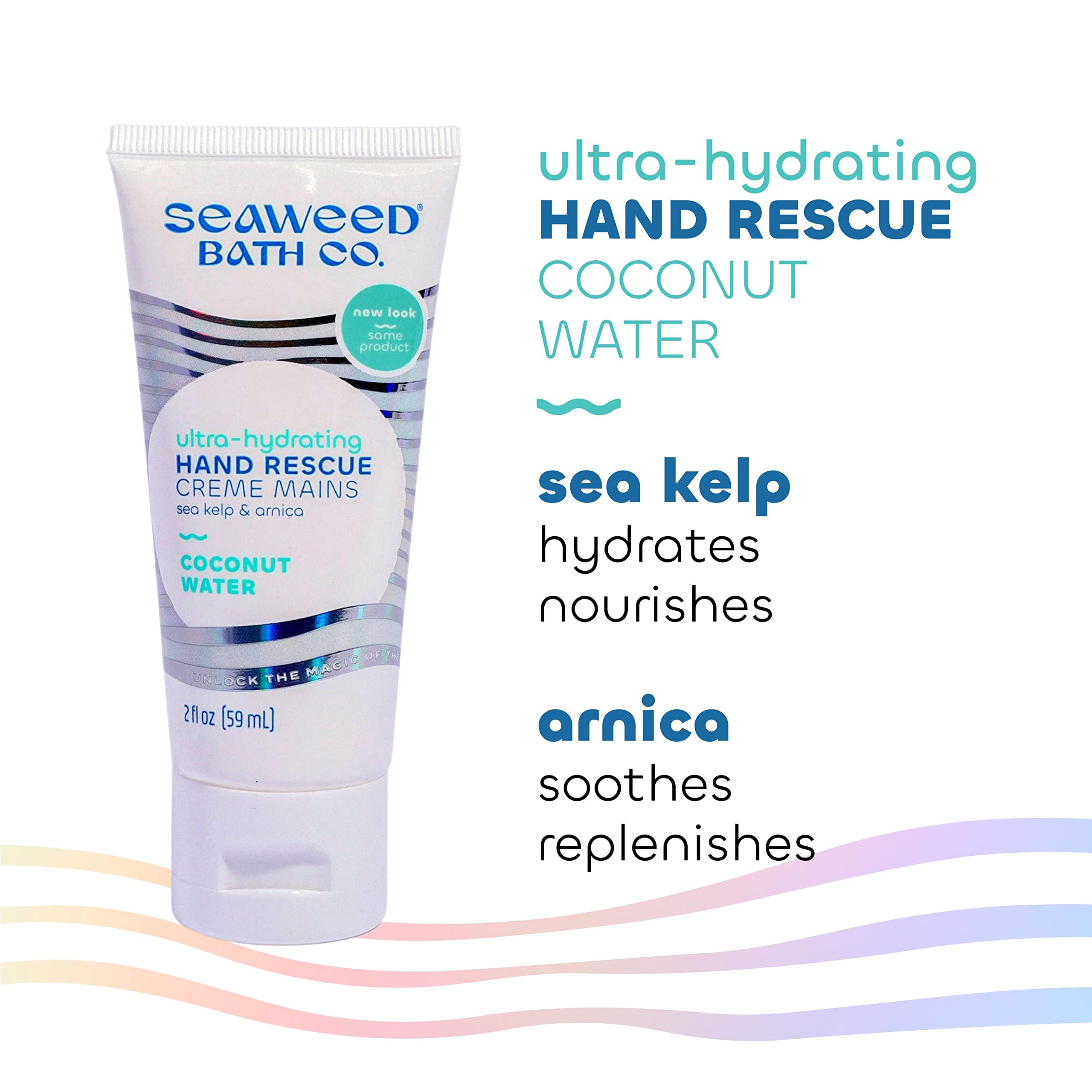Seaweed Bath Co. Ultra-Hydrating Hand Rescue Hand Cream, Coconut Water Scent, 2 Ounce, Sustainably Harvested Seaweed, Sea Kelp,