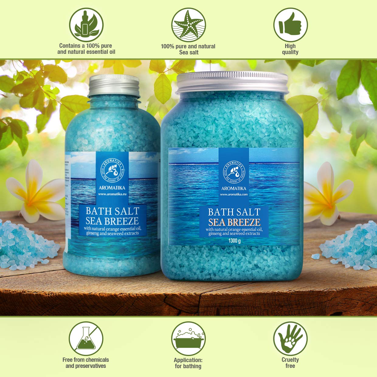 Bath Sea Salt 46 Oz - Sea Breeze Salt - Natural Bath Sea Salts - Best For Good Sleep - Relaxing - Calming - Body Care - Beauty -