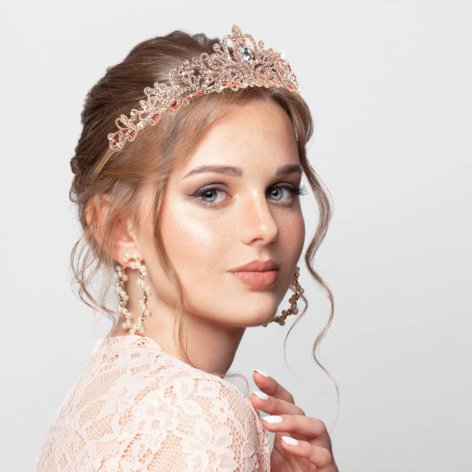 BBTO 10 Pcs Crystal Tiara and Crowns for Women Girls Princess Rhinestone Crown Queen Headband with Combs Bride Tiara for Birthda