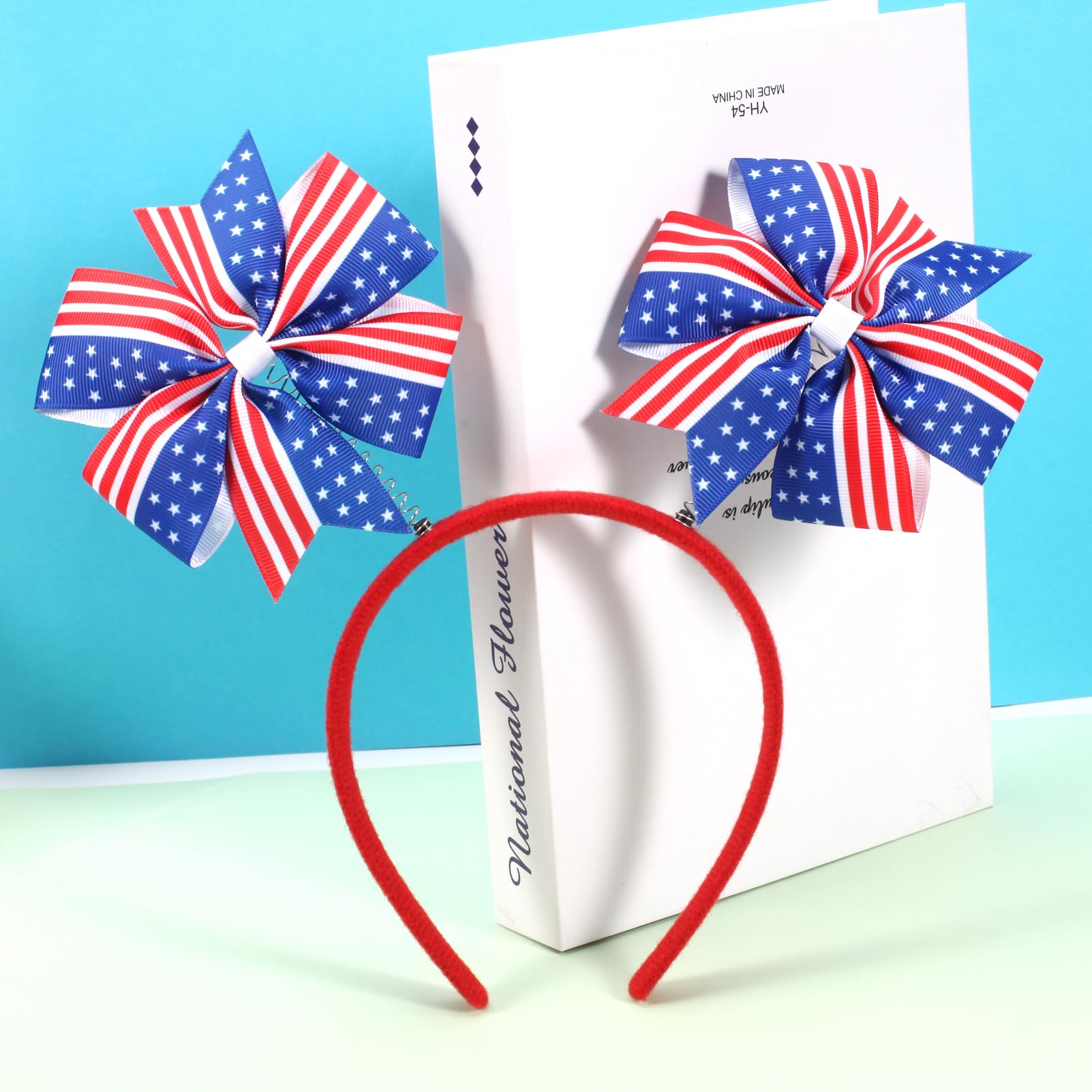 Ardorchid 4th of July Headband Independence Day Hair Accessories Patriotic America USA Flag Red White and Blue Star Party Hair D
