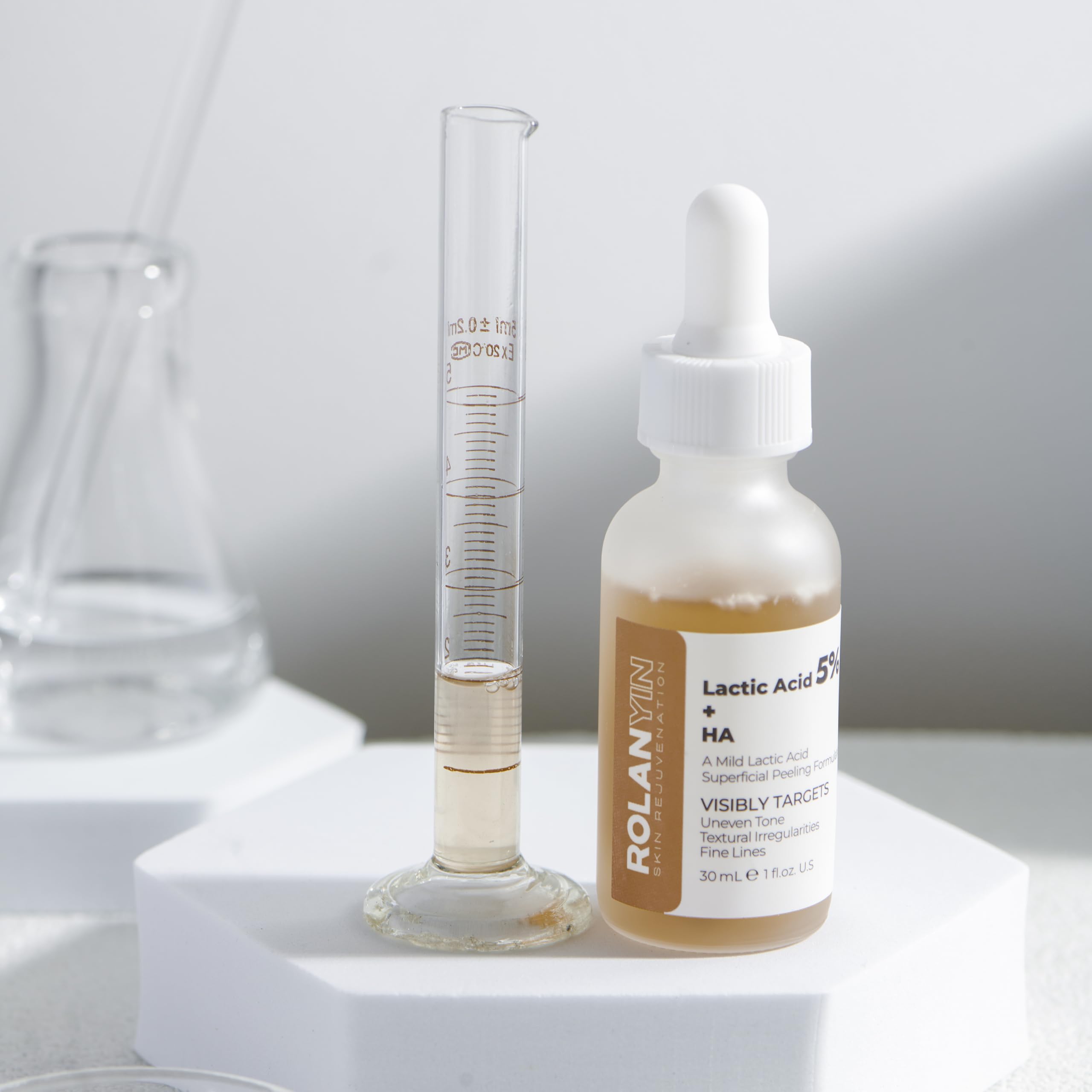 Rolanyin Lactic Acid 5% + Ha Facial Serum For Exfoliating Deep Hydration And Smoothing Skin Texture Nourishing Anti Aging Pore M