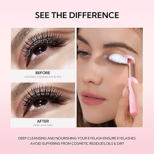 Breylee 100 Ml Lash Shampoo For Lash Extensions, Lash Fan Dryer+Rinse Bottle+Brushes+Cotton Puff, Eyelash Extension Cleanser, La