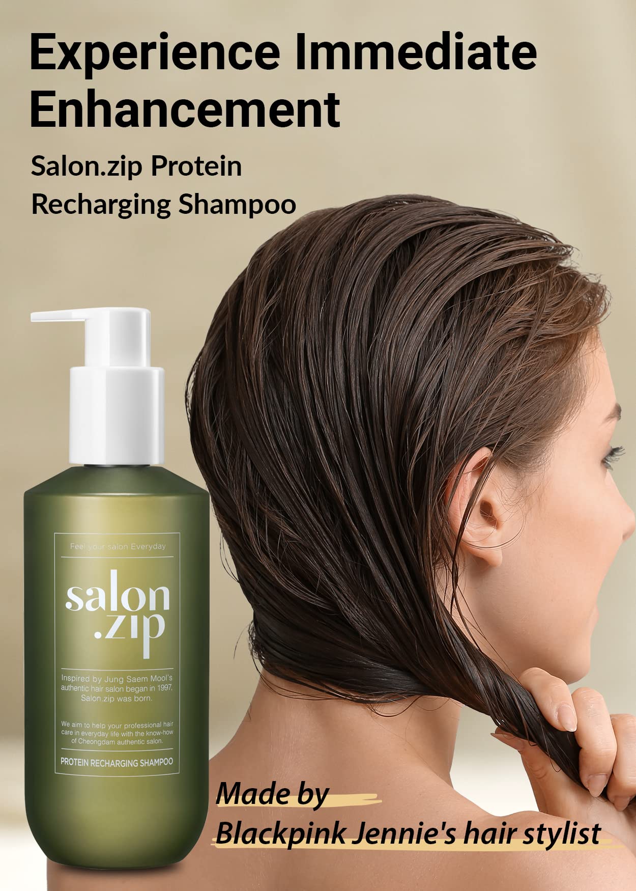 JUNG SAEM MOOL OFFICIAL Salon.ZIP Protein Recharging Shampoo for Damaged Hair and Hair Care, 14.1 oz (400 g) | Korean Cosmetics