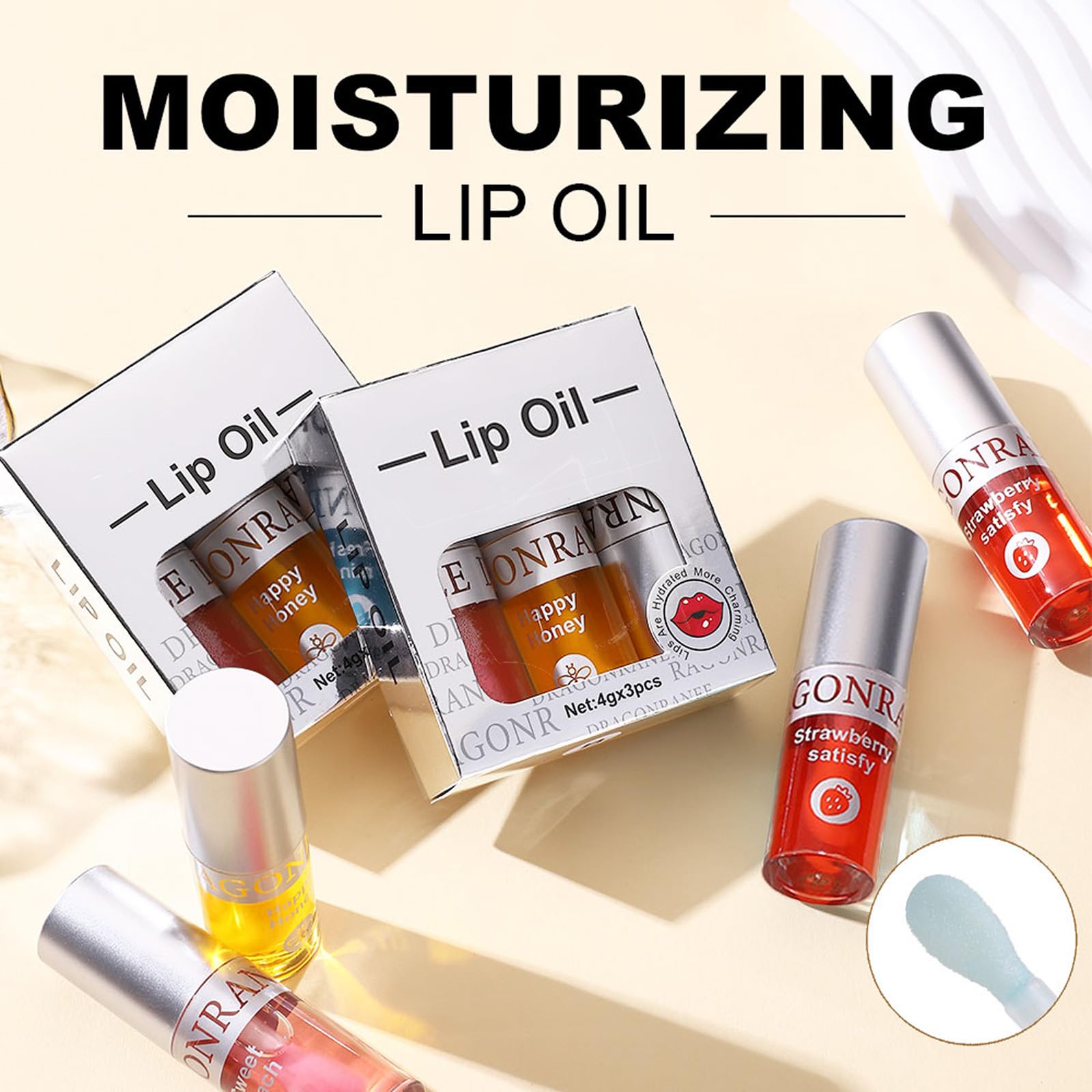 Sumeitang 3Pcs Hydrating Lip Oil Set