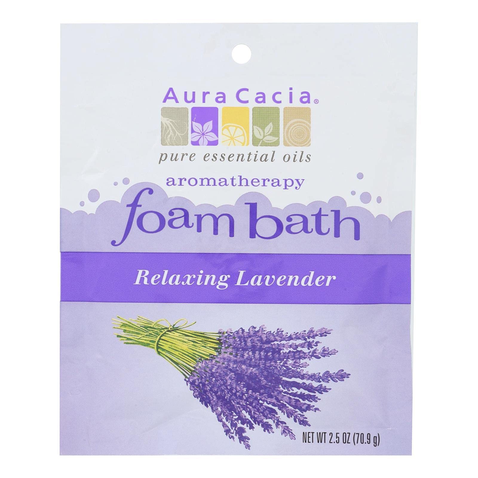 Aura Cacia Lavender Aromatherapy Foam Bath, 2.5 Ounce - 6 Per Case.