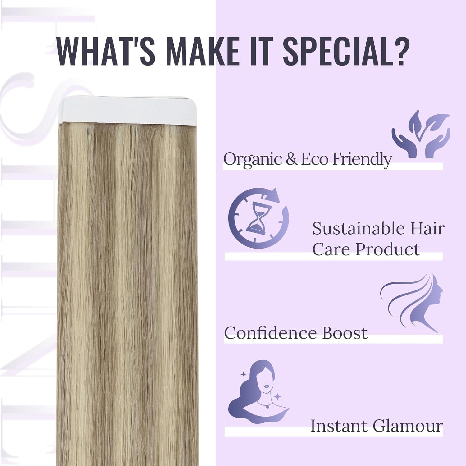 Fshine Ash Blonde Tape In Hair Extensions Highlighted With Bleach Blonde Natural Human Hair Tape In Extensions 18 Inch Blonde Ta