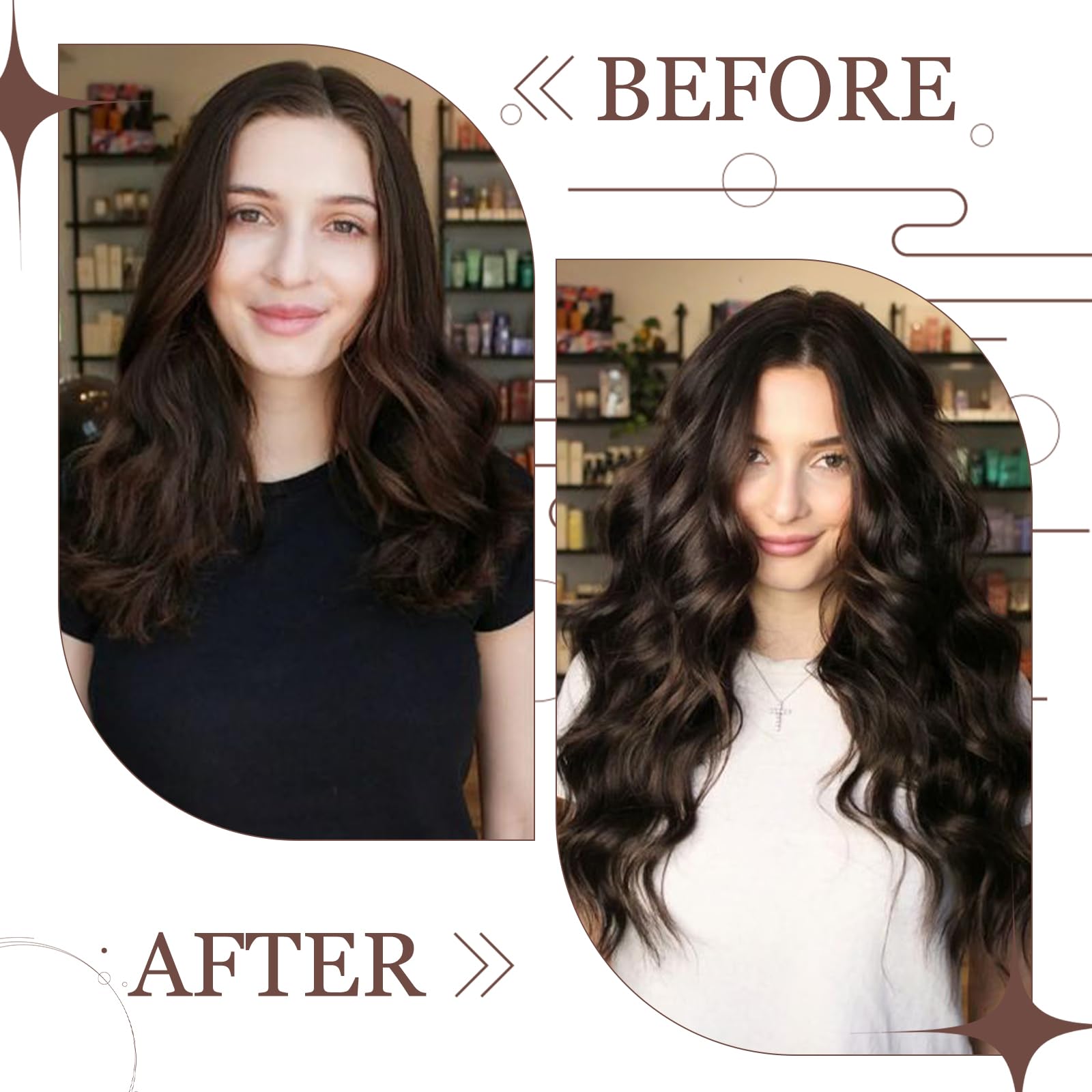 Hetto Clip in Hair Extensions Real Human Hair Brown Real Hair Clip in Extensions Human Hair 20 Inch Remy Hair Clip in Hair Exten