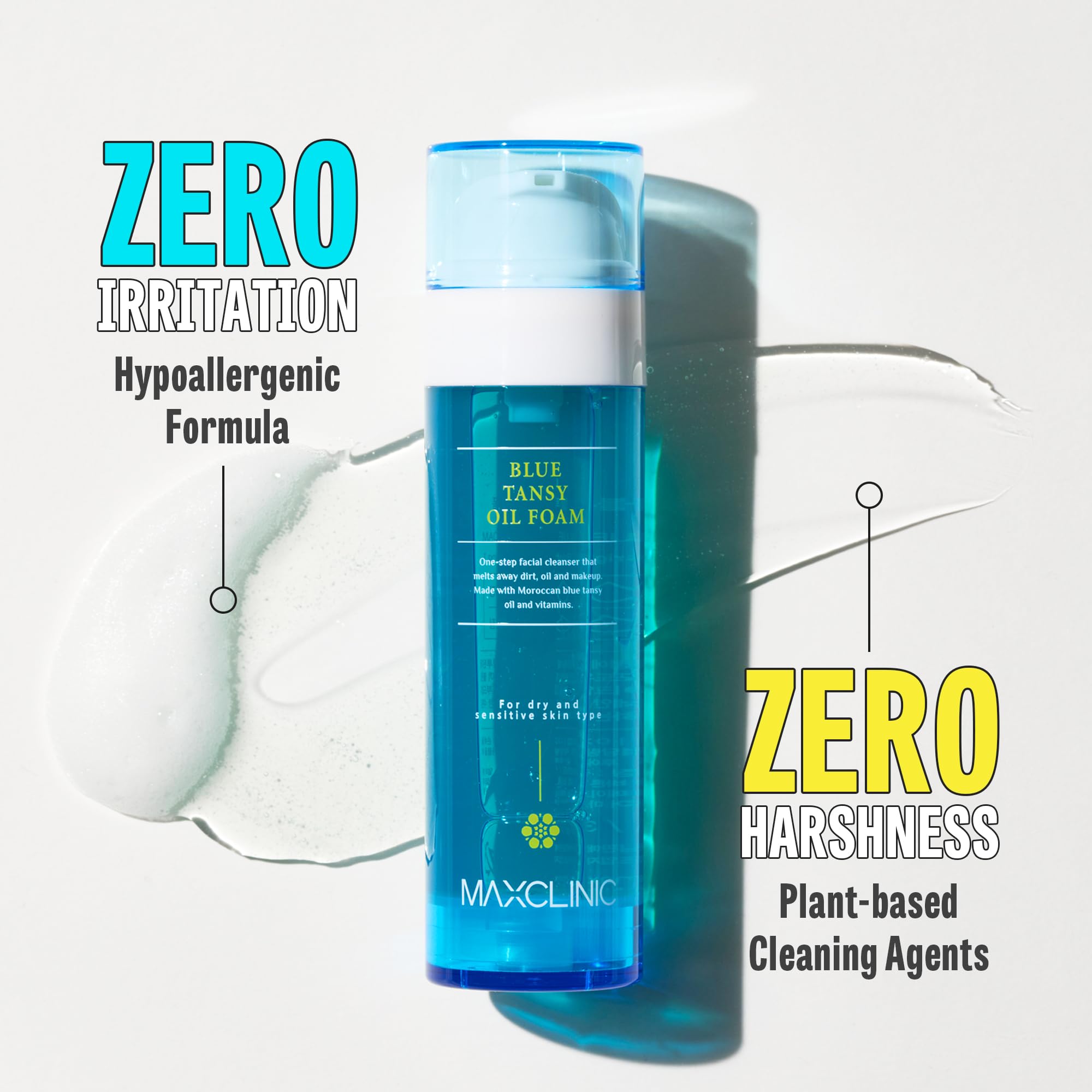Maxclinic [K-Beauty] Blue Tansy Cleansing Oil To Foam | Daily Face Wash Oil Based Cleanser To Foam | Korean Oil Foaming Face Cle