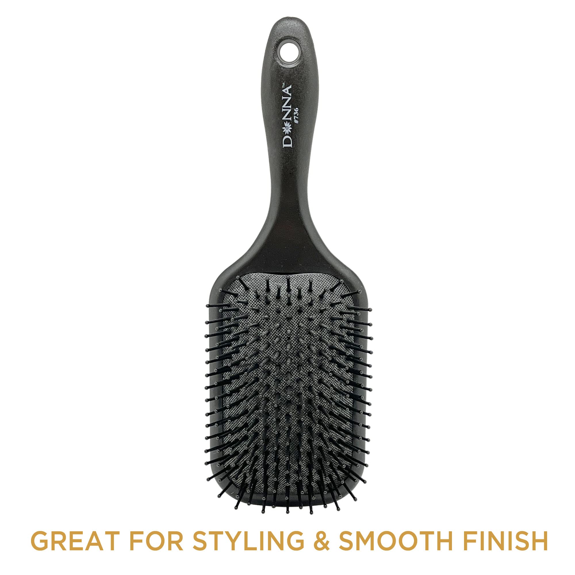 Donna Paddle Brush Large 1pc Black Brush for Medium to Long Hair, for Curly Hair, Straight Hair Brush, Hair Comb